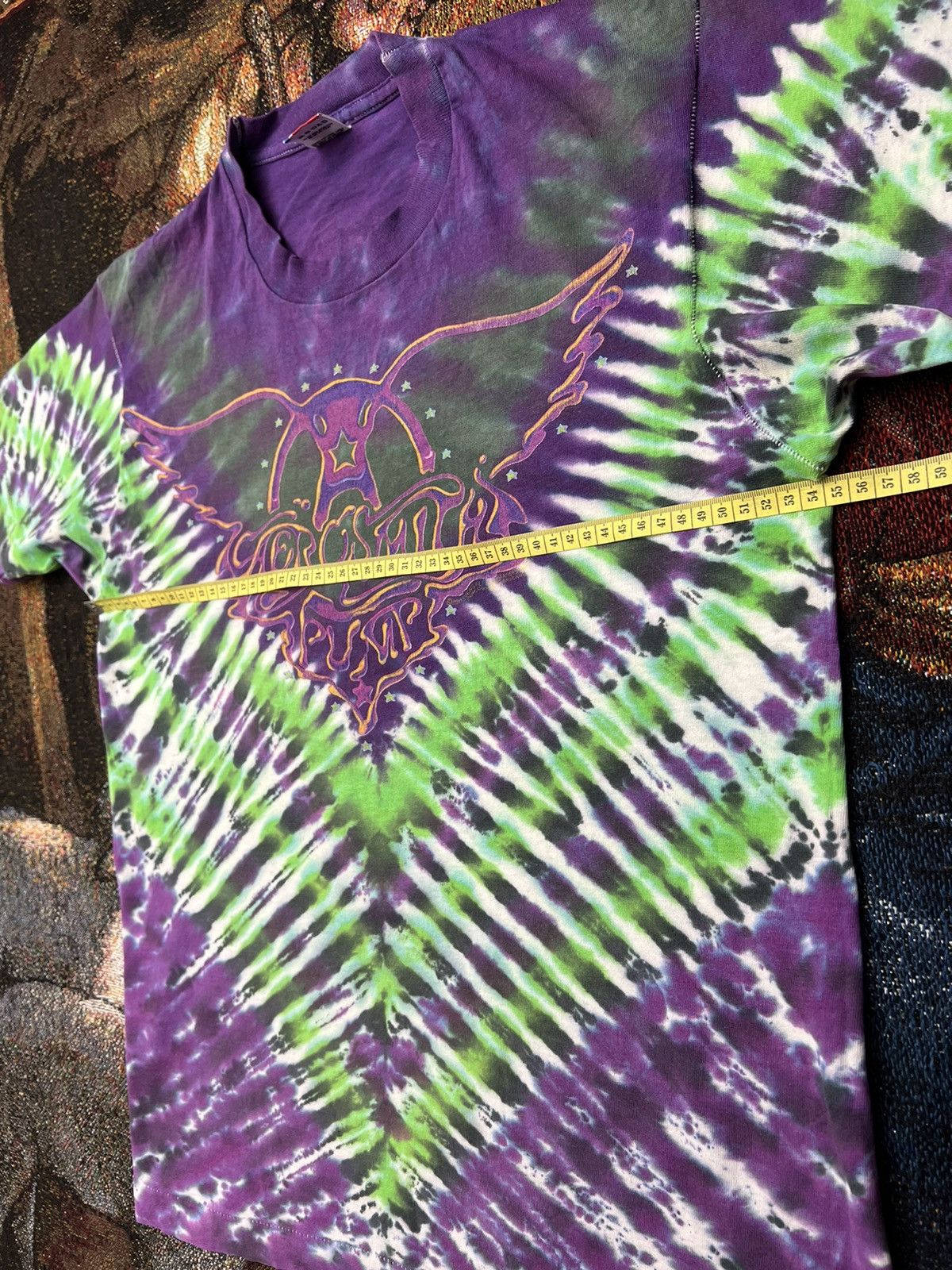 Band Tees 1990 Aerosmith Tie Dye Tee Size US L / EU 52-54 / 3 - 9 Thumbnail