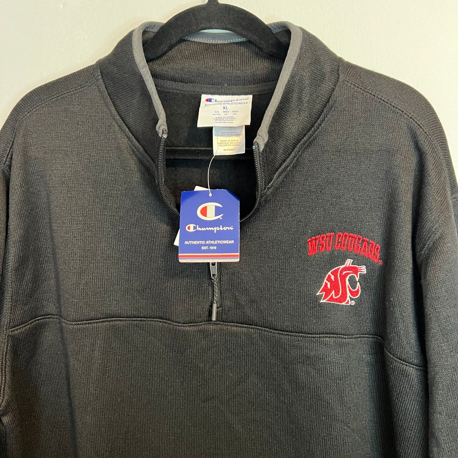 Champion WSU Cougars Champion Quarter Zip Fleece Jacket Size XL NWT Size US XL / EU 56 / 4 - 4 Thumbnail