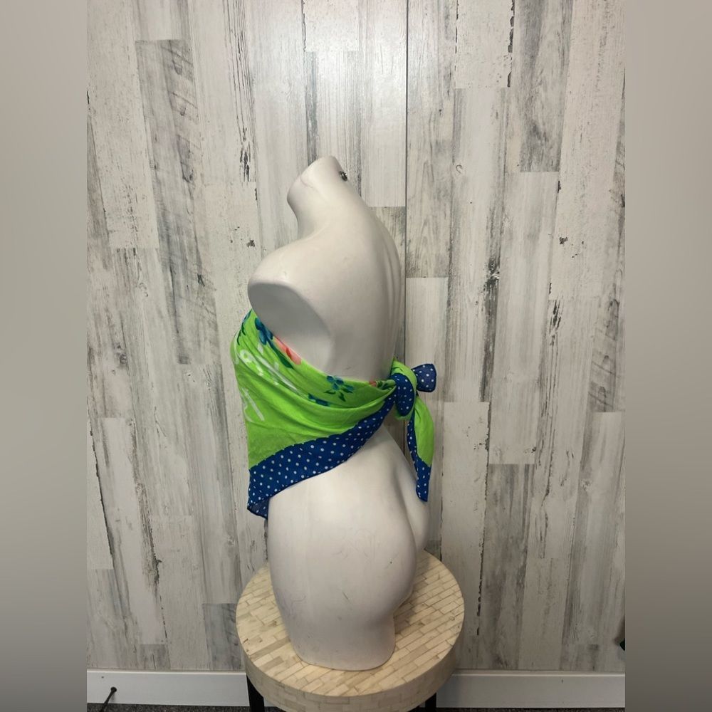 Hollister Hollister Floral Polka Dot Scarf Bandana Wrap – Green Blue P Size ONE SIZE - 2 Thumbnail