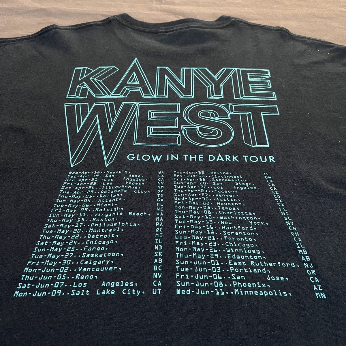 Rap Tees Vintage Y2K Kanye West Glow In The Dark Tour Promo Tee XL Size US XL / EU 56 / 4 - 10 Thumbnail