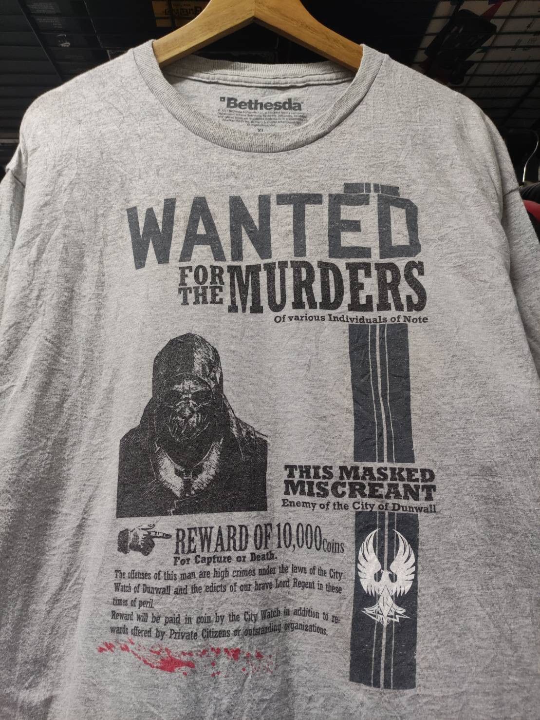 Playstation Dishonored Wanted For The Murders Gaming Promo T-Shirt Size US XL / EU 56 / 4 - 1 Thumbnail