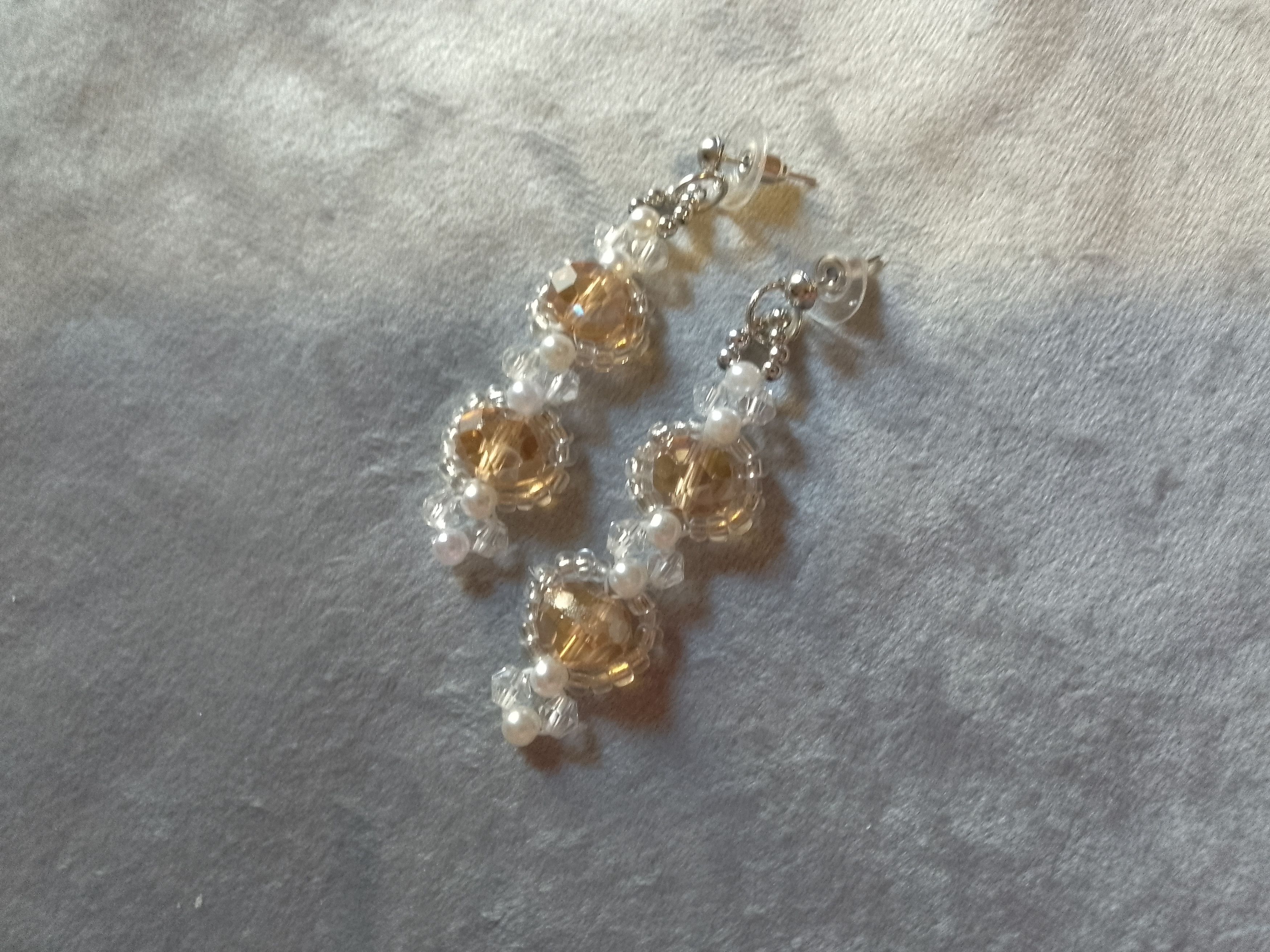 Handmade Necklace earrings Fine crystal+glass Snakish shape. Elegant Size ONE SIZE - 4 Thumbnail