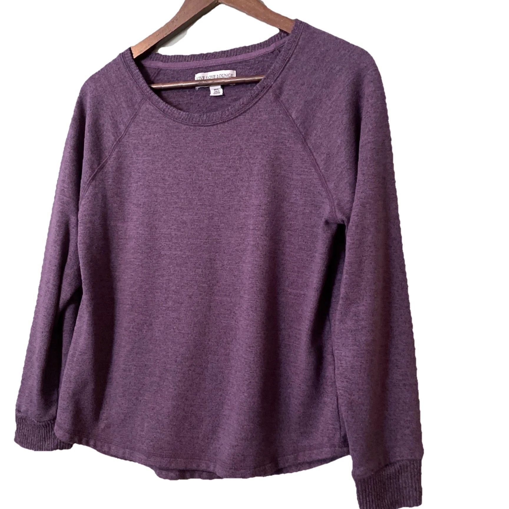 Vintage Karen Neuburger Live Love Lounge Sweatshirt Women’s M Purple Diamond Knit Pullover Crew Neck Long Sleeve All Seasons Casual Size M / US 6-8 / IT 42-44 - 2 Thumbnail