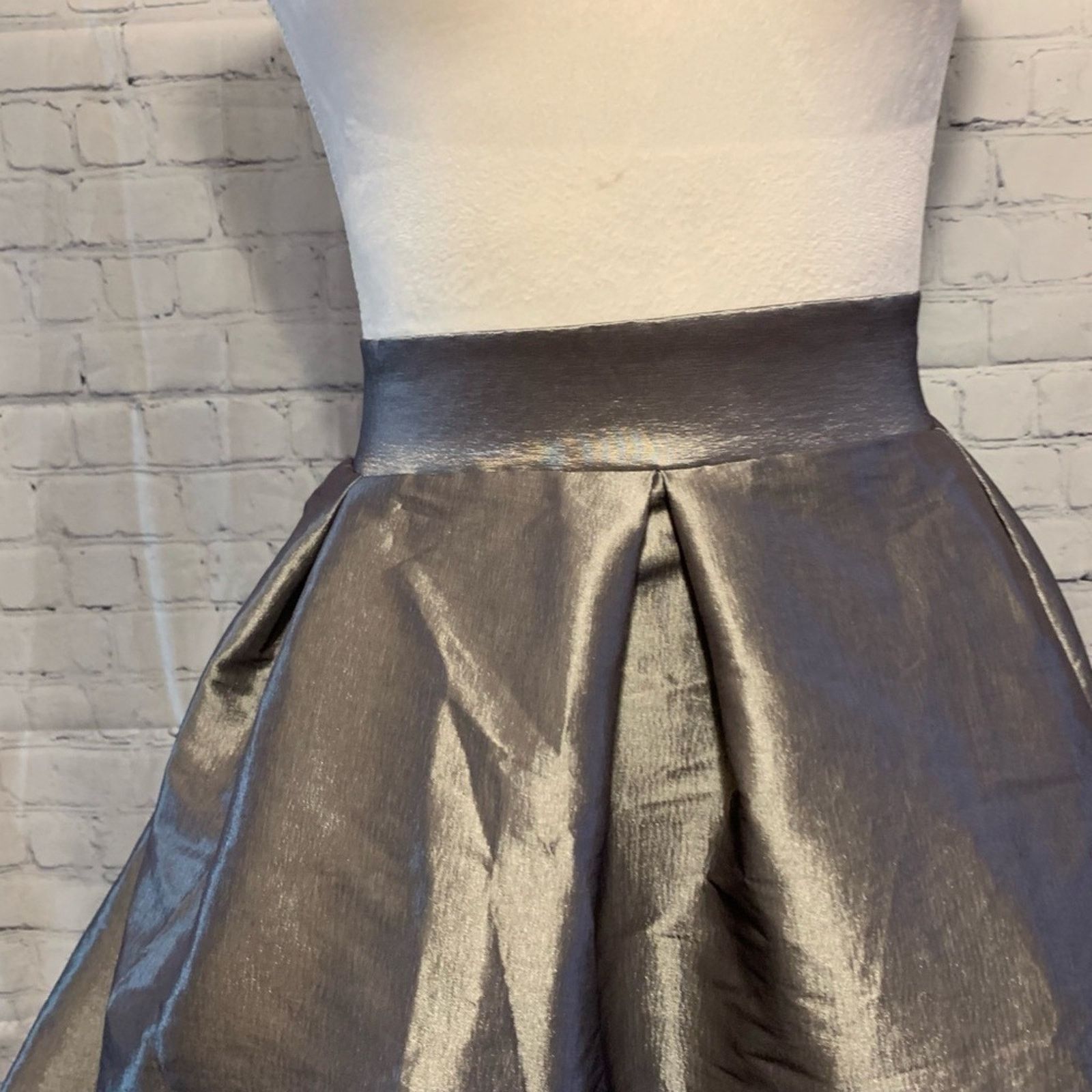 & Other Stories Cleo Metallic Flared A-Line Swing Casual Party Mini Skirt Size 42" / US 20 - 4 Thumbnail