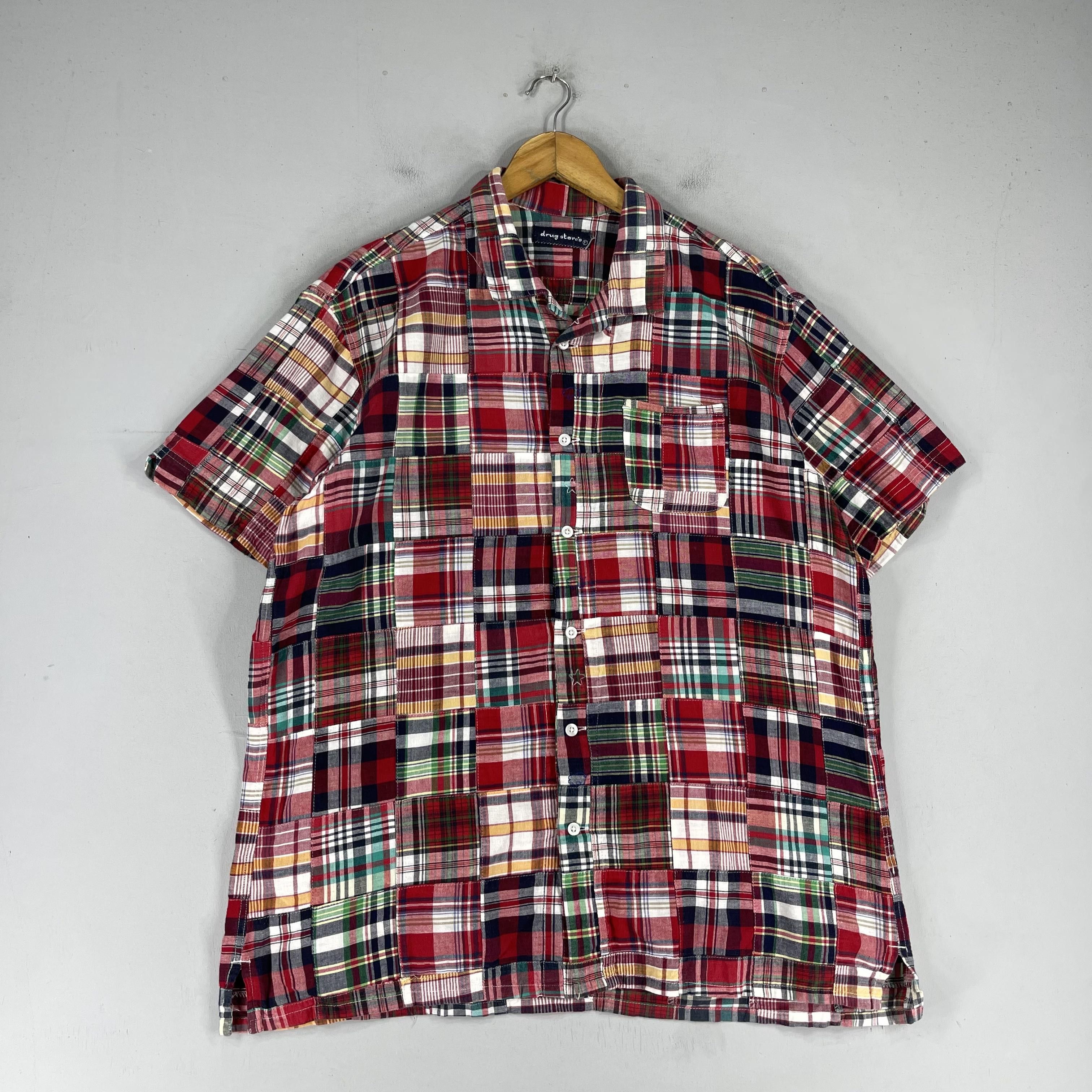 unused　flannel shirt Vintage Patchwork Multicolor Reworked Flannel Shirt