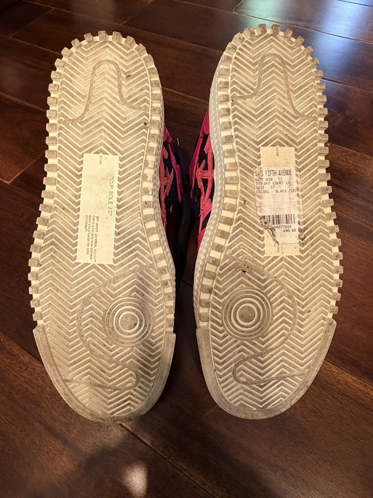 Off-White Off-White Off Court 3.0 High Top Sneakers-Black/Fuchsia Pink Size US 5 / EU 37 - 10 Thumbnail