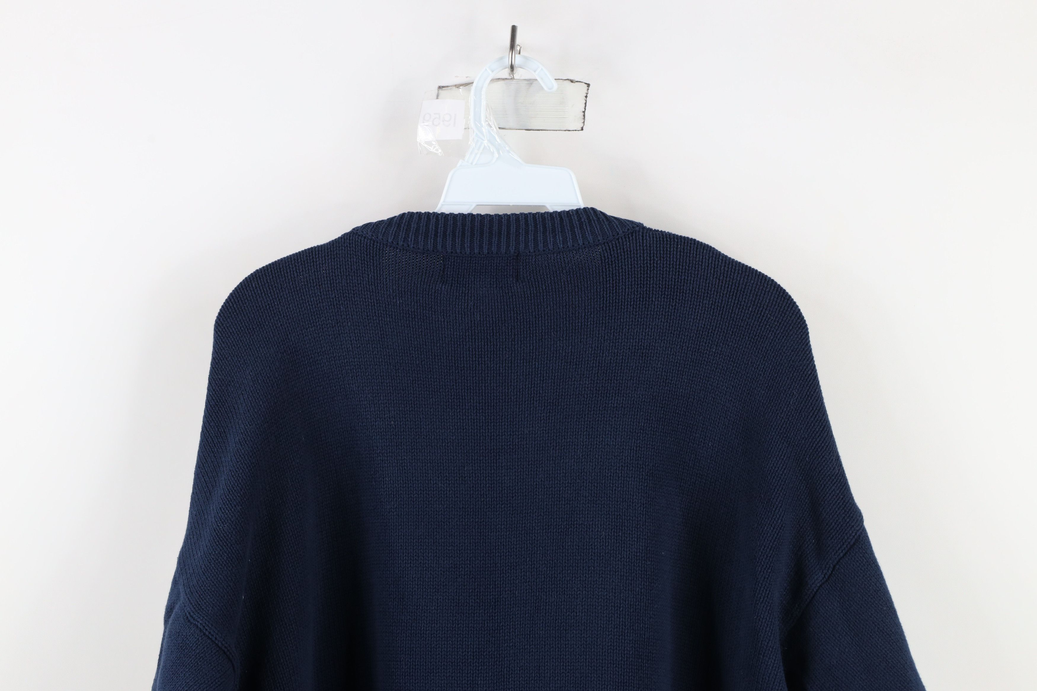 Vintage Vintage 90s Streetwear Cotton Knit Cardigan Sweater Blue Size L / US 10 / IT 46 - 9 Thumbnail