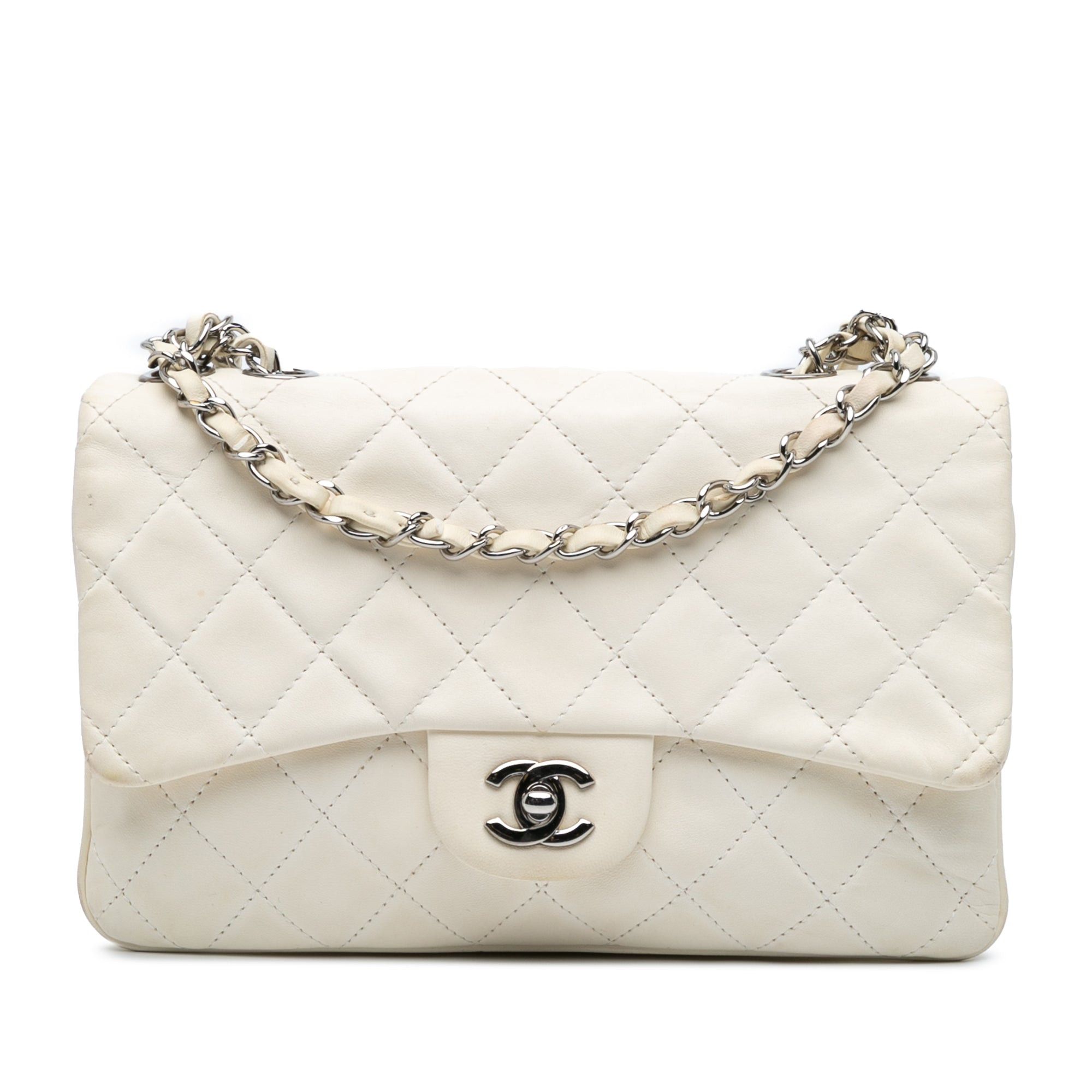 Chanel Chanel Medium Quilted Lambskin 3 Accordion Flap White Size ONE SIZE - 1 Thumbnail