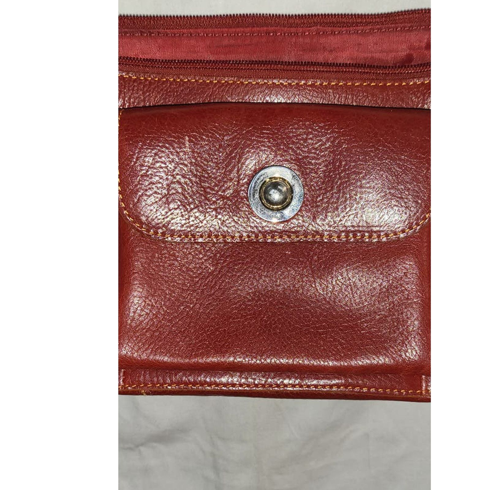 Pelle Pelle Vintage Leather Pelle Studio Maroon Italian Leather Purse Size ONE SIZE - 4 Thumbnail