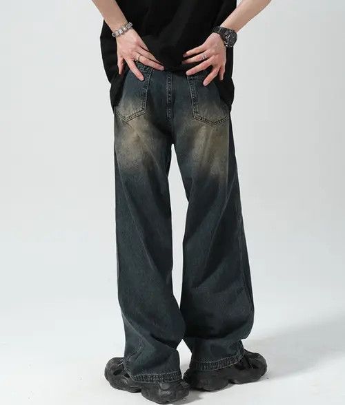 VIBE Japanese retro distressed wide-leg street versatile jeans Size US 32 / EU 48 - 6 Thumbnail