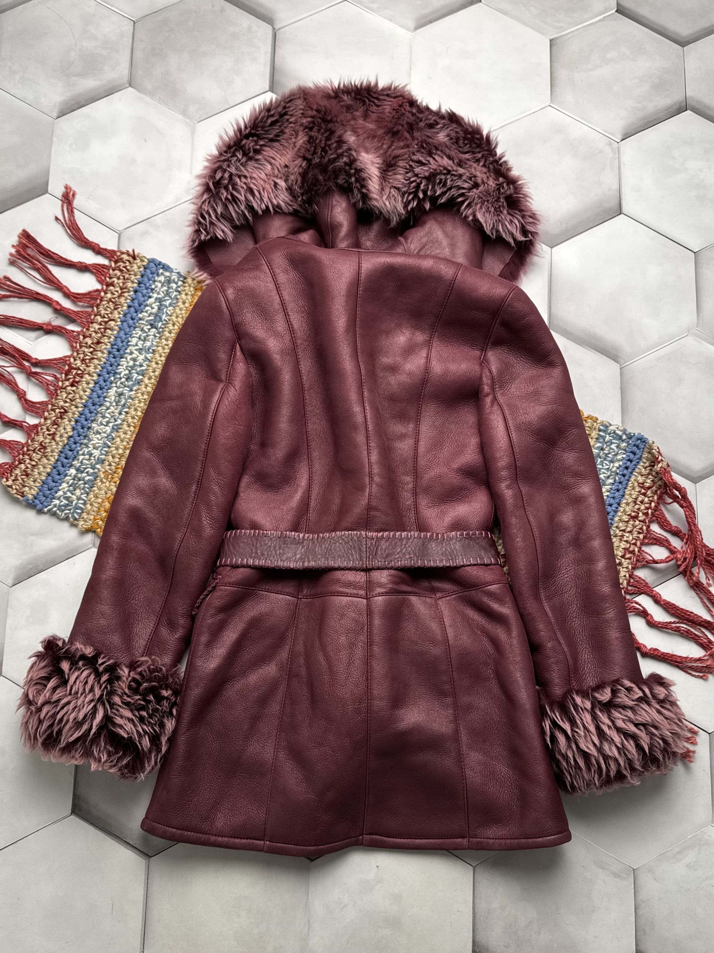 Japanese Brand Vintage Real Sheepskin Hooded Coat (E4) Size S / US 4 / IT 40 - 8 Thumbnail