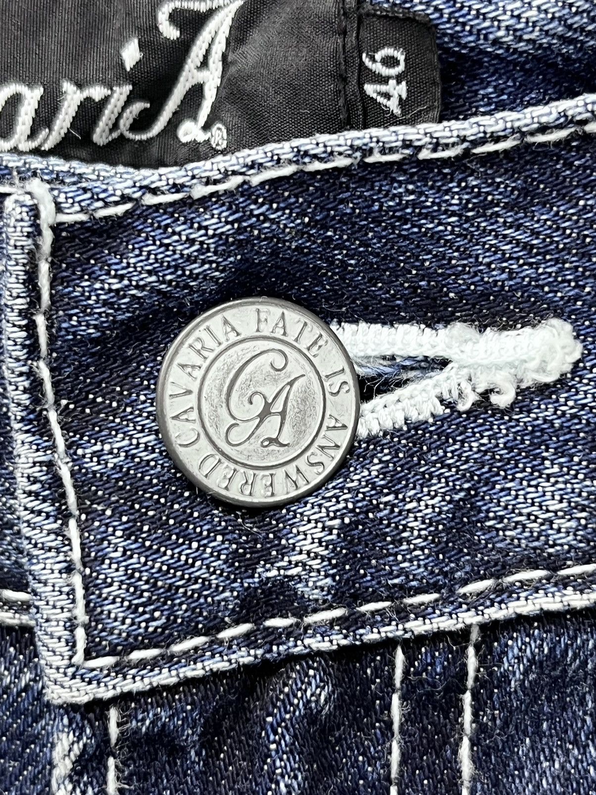 Blue Blue Japan FLARE🔥Vintage CAVARIA PUNK Studded Distressed Blue Denim Size US 32 / EU 48 - 11 Thumbnail
