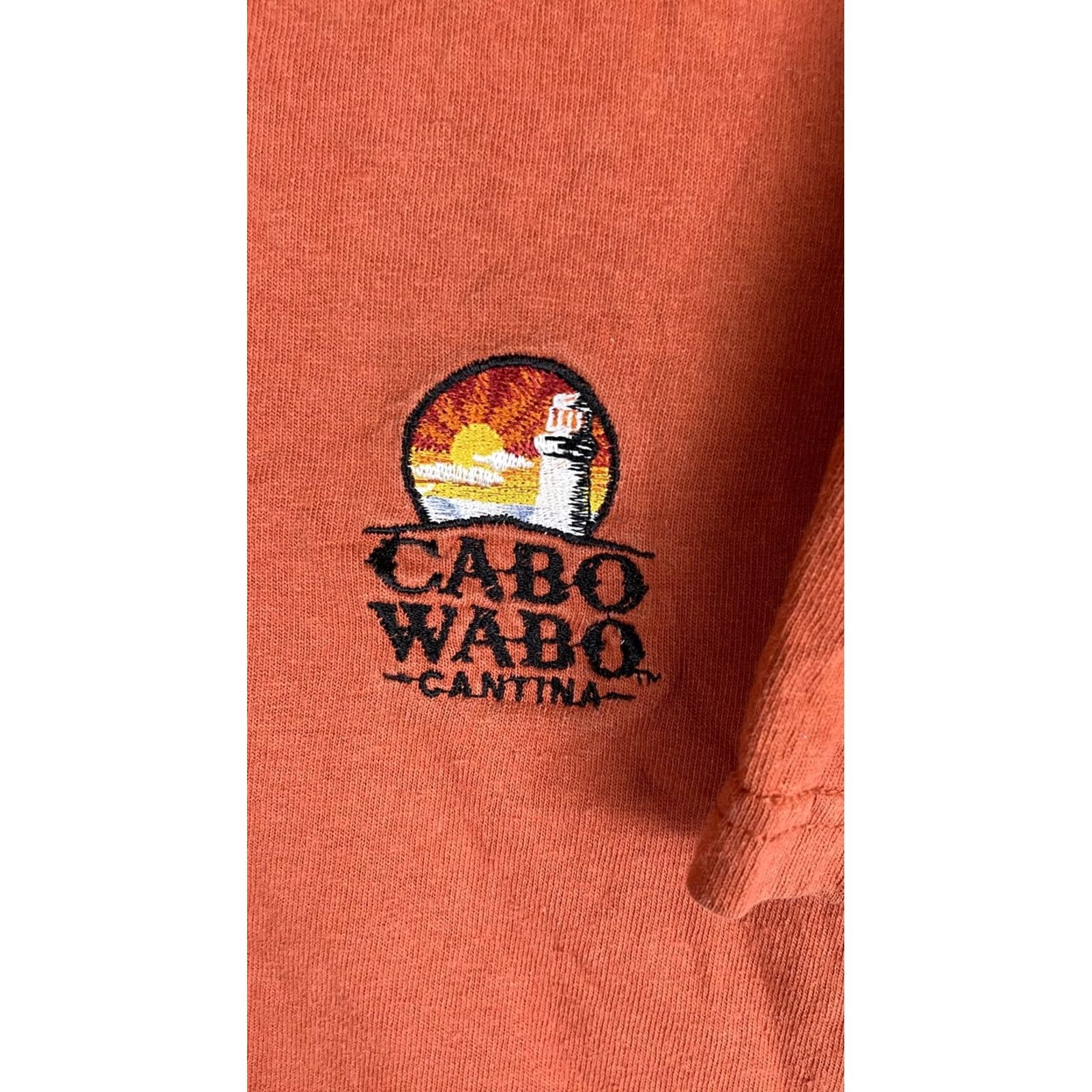 Vintage YACHTCLUB Shirt Mens M Orange Cabo Wabo Cantina Embroidered T-Shirt Tee Crew Neck Short Sleeve Size US M / EU 48-50 / 2 - 2 Thumbnail