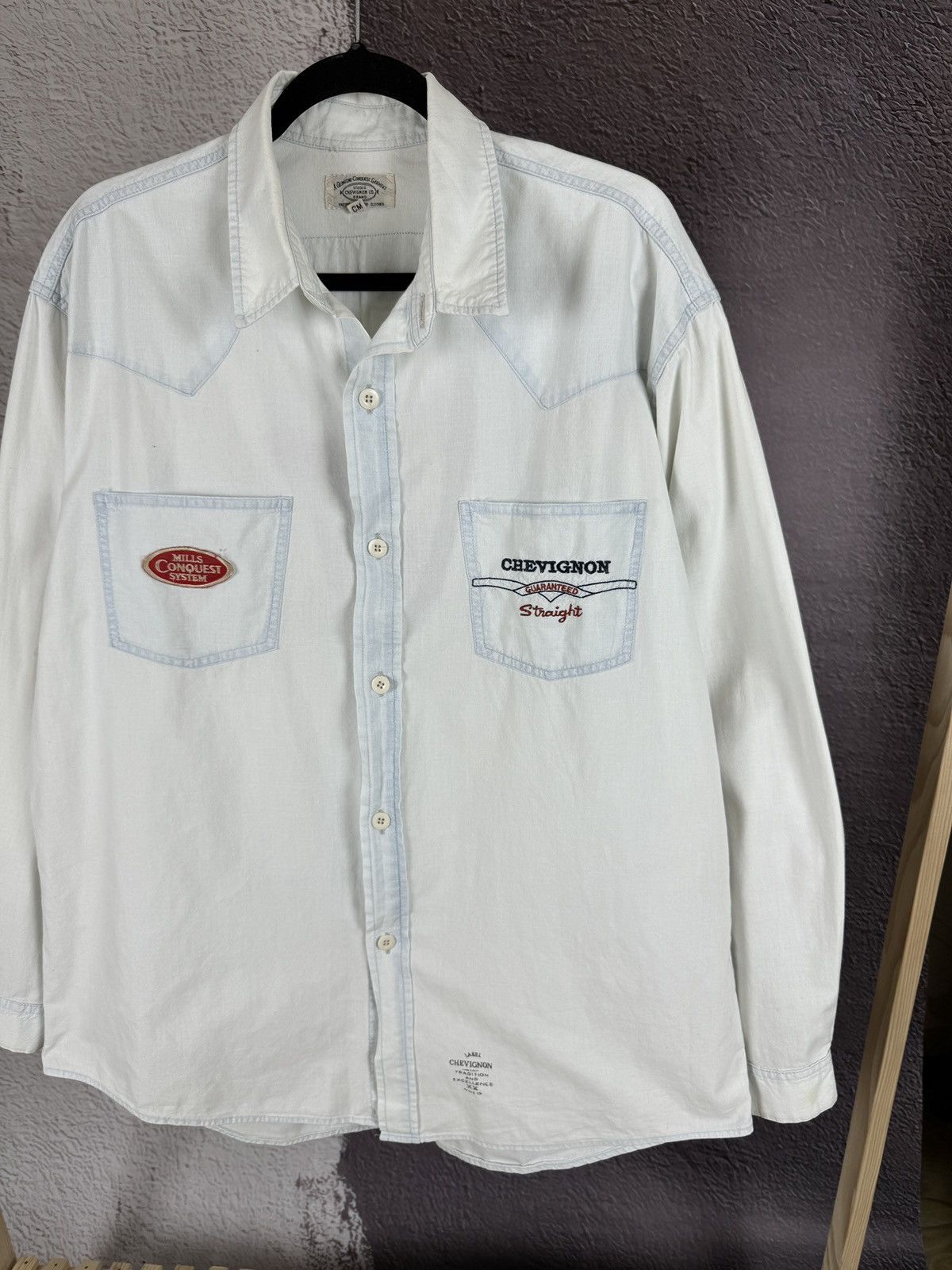 Chevignon × Vintage Chevignon vintage western light blue denim shirt size XL Size US XL / EU 56 / 4 - 5 Thumbnail