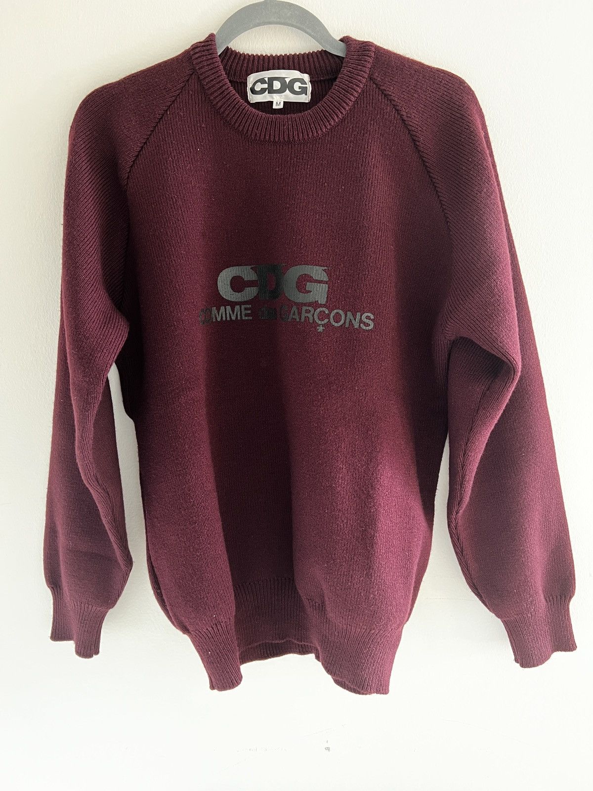 Comme des Garcons Homme Deux CDG maroon logo sweater Size US M / EU 48-50 / 2 - 2 Thumbnail