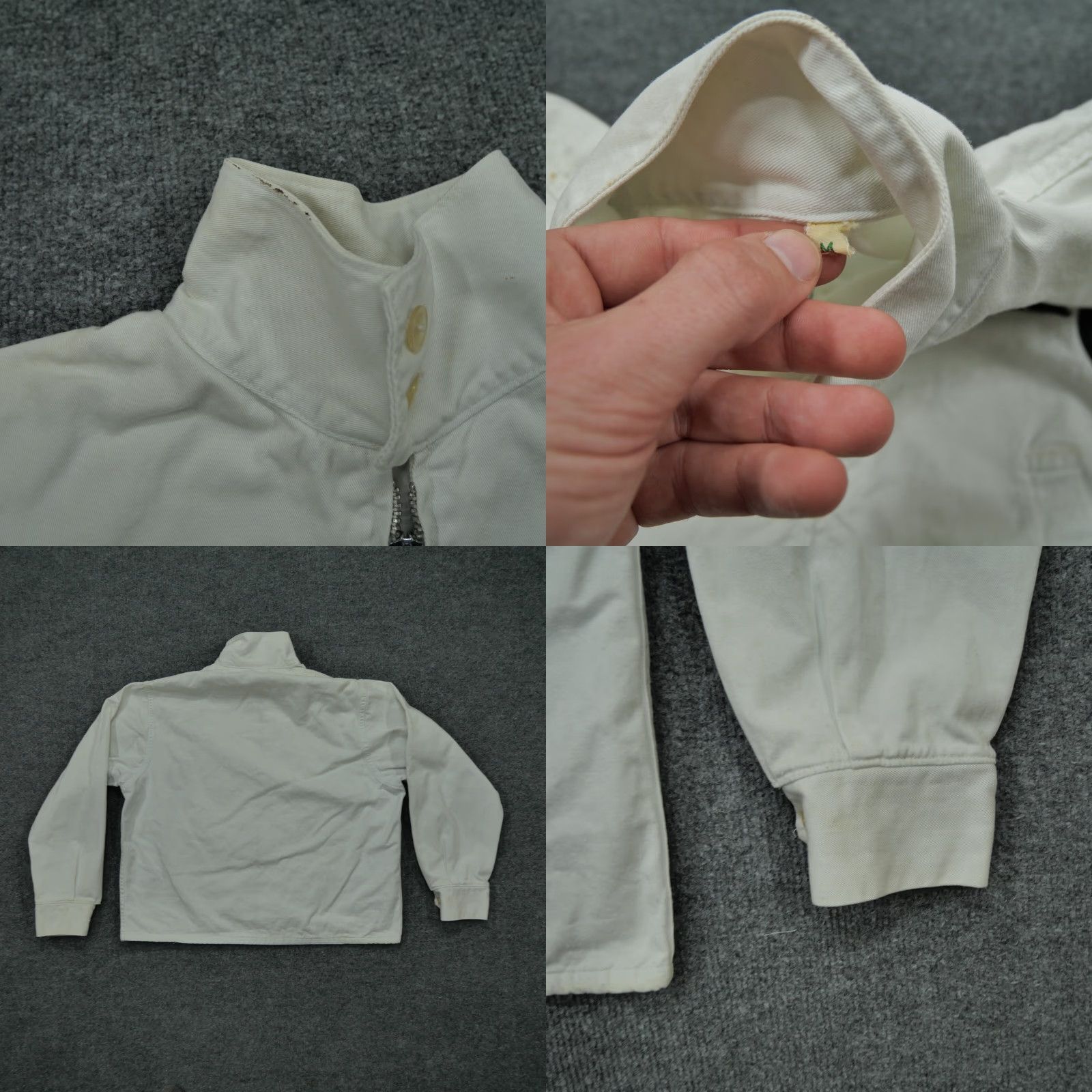 Delta VINTAGE Sigma Delta Theta Jacket Womens M White Canvas Zip Size M / US 6-8 / IT 42-44 - 8 Thumbnail