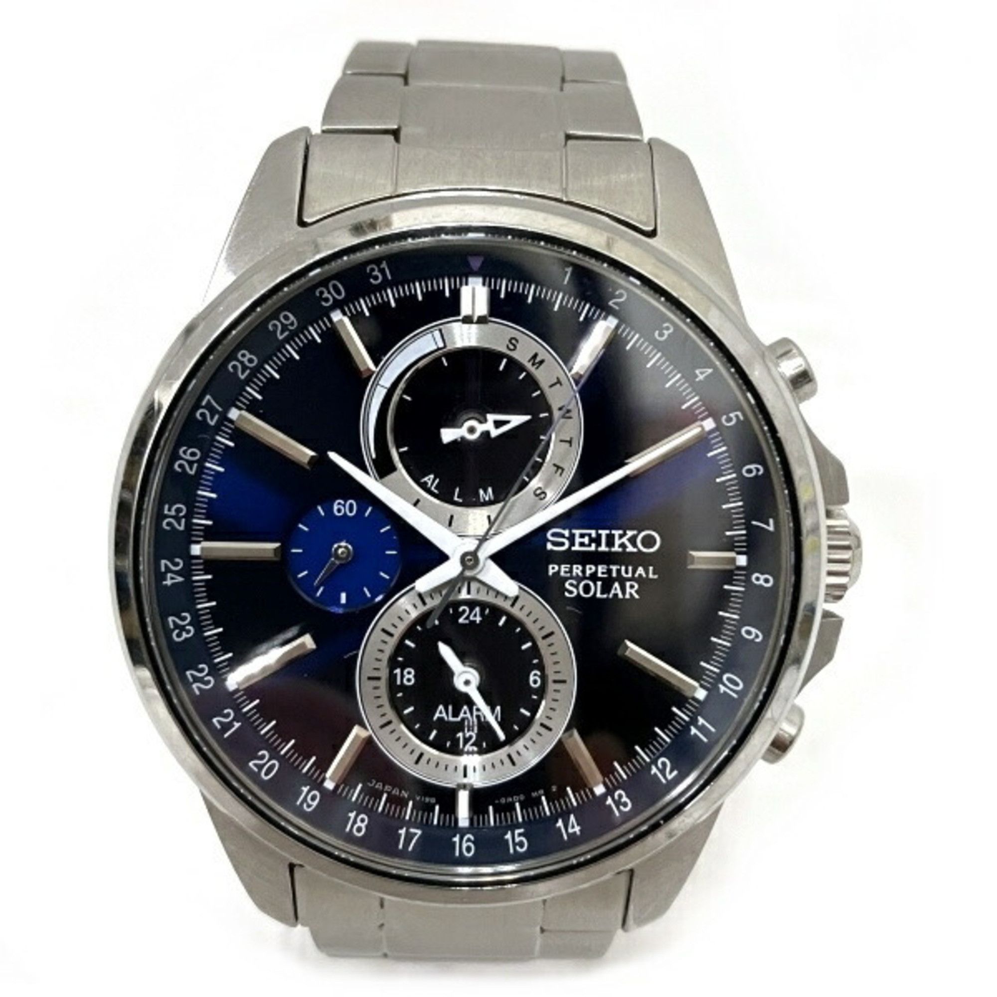 image of Seiko Spirit Smart V198-0Ac0 Solar Watch Men's in Navy