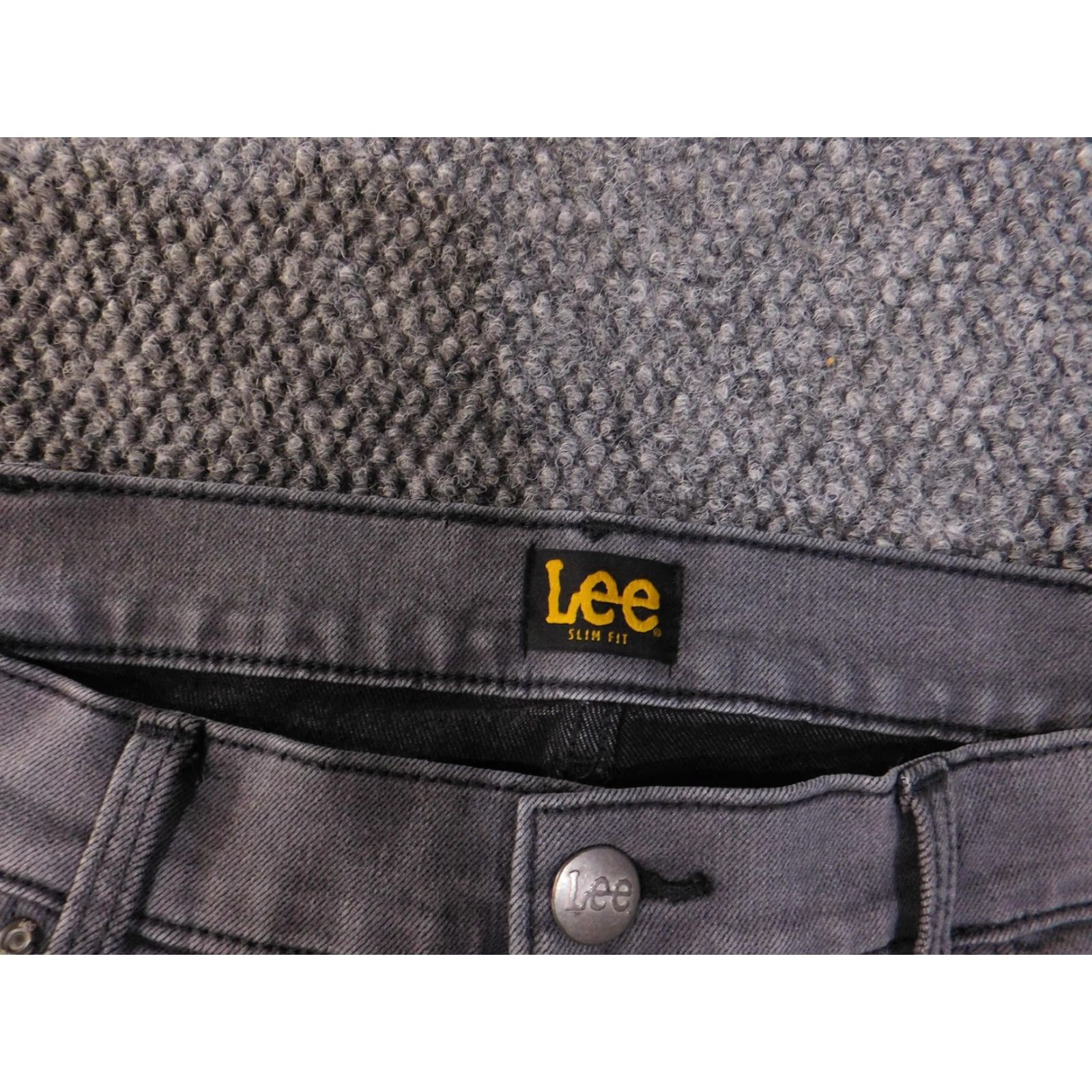 Lee Lee Jeans Mens Slim Fit Denim 40x29 Gray Zip Fly Straight Leg 5 Pocket Stretch Cadet Wash 40 in Mens Size US 40 / EU 56 - 4 Thumbnail