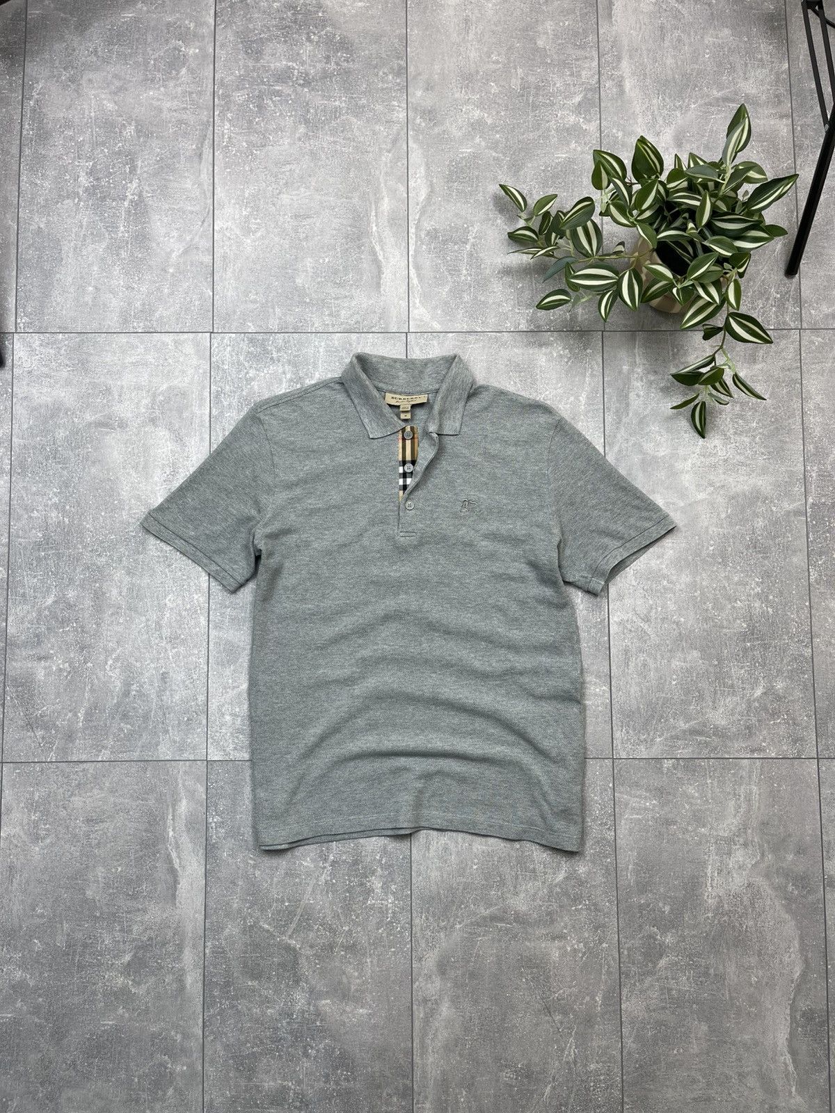 Burberry Nova Check Polo Grey Men’s Shirt