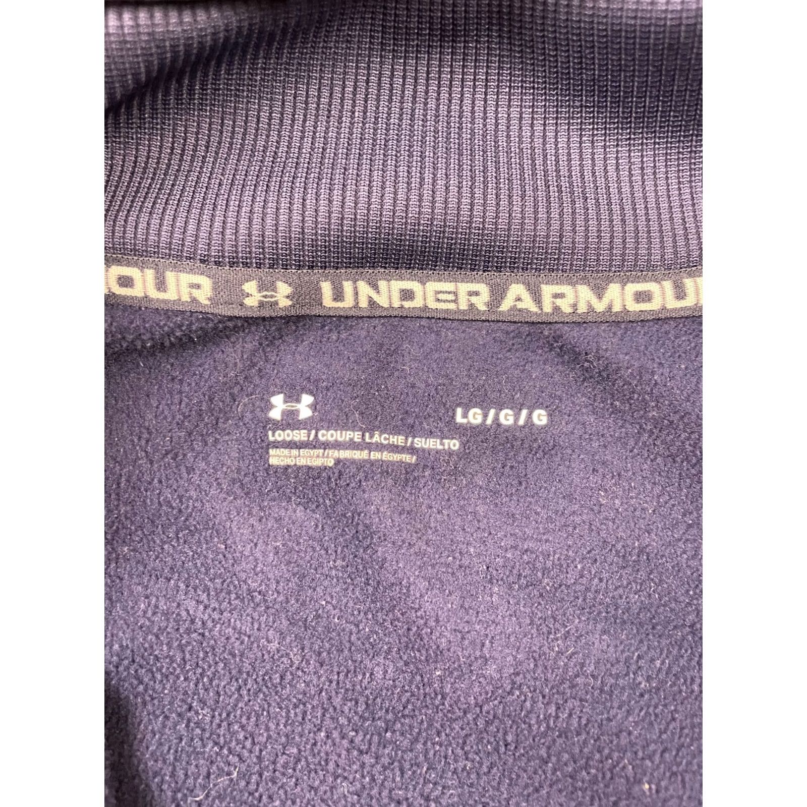 Under Armour Under Armour Hoodie Mens Large Navy Blue Fleece Full Zip Jacket Hiking Outdoors Size US L / EU 52-54 / 3 - 4 Thumbnail