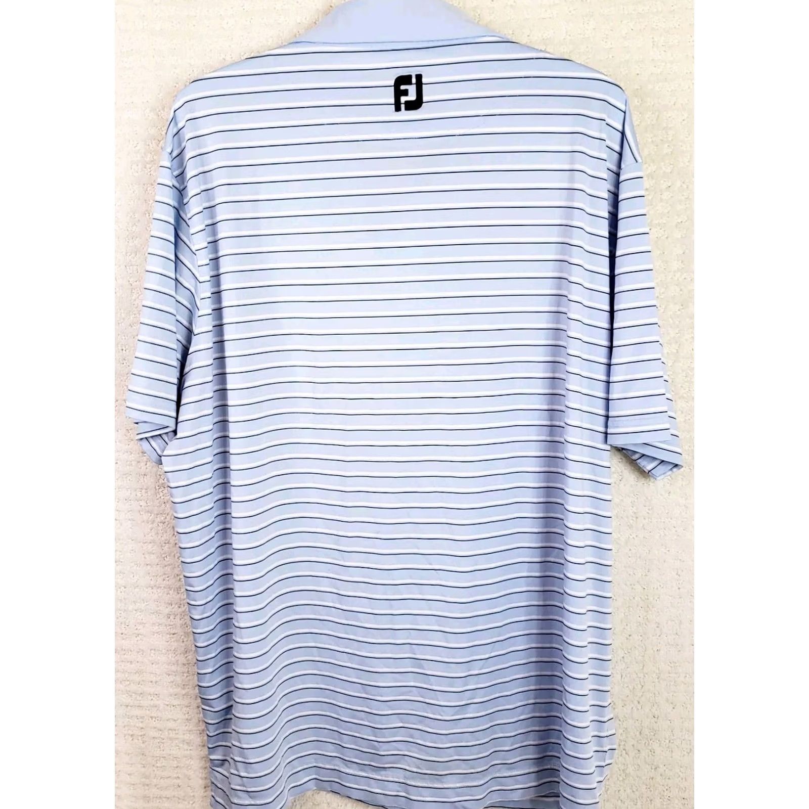 Footjoy FootJoy Athletic Fit Polo Shirt Striped Blue White 2XL Men’s Golf Polo Casual Performance Preppy Logo Clothing Size US XXL / EU 58 / 5 - 5 Thumbnail