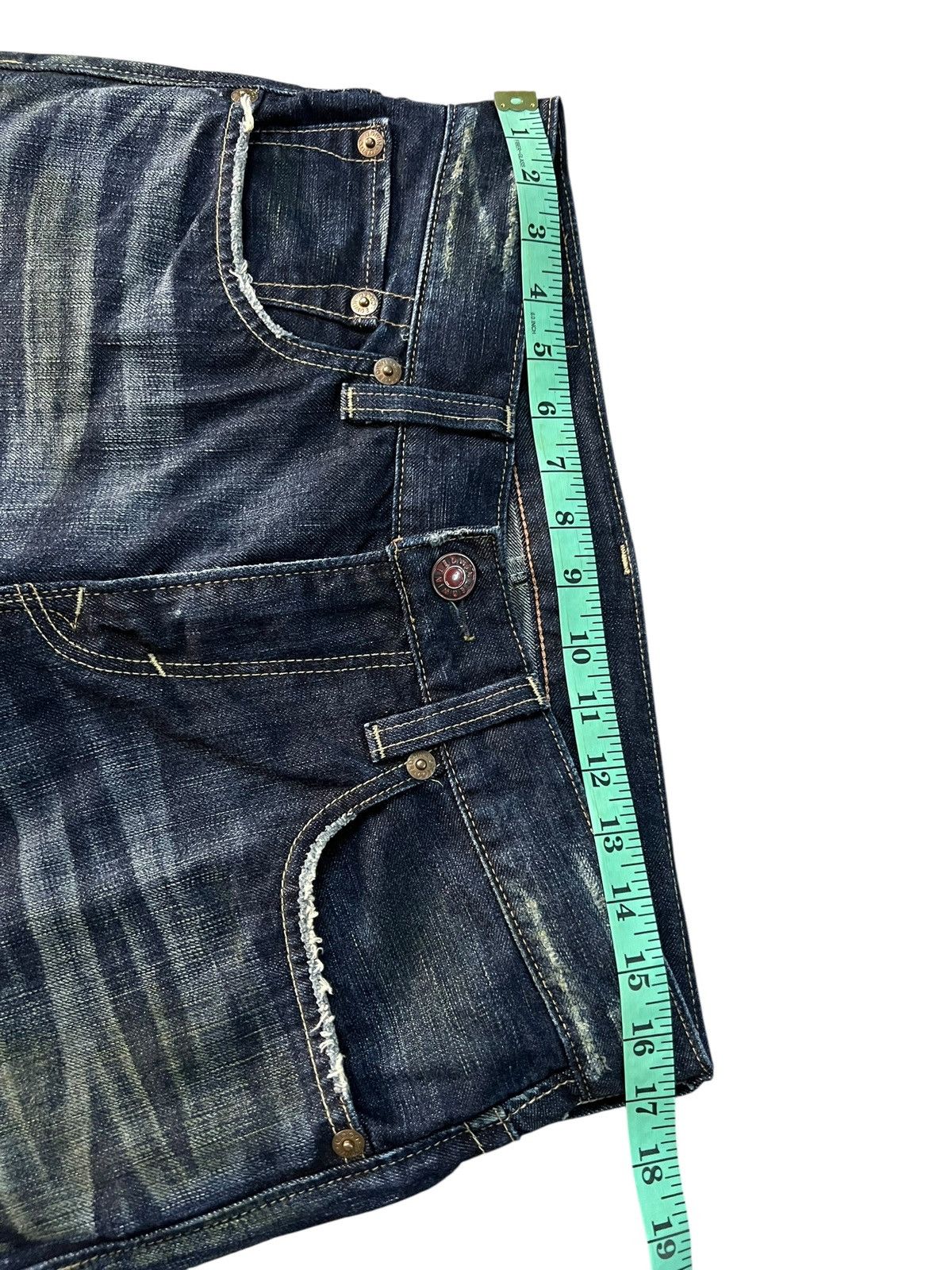 Edwin Vintage Edwin 503 Blue Trip Flare Distress Jean Japan Size US 33 - 3 Thumbnail