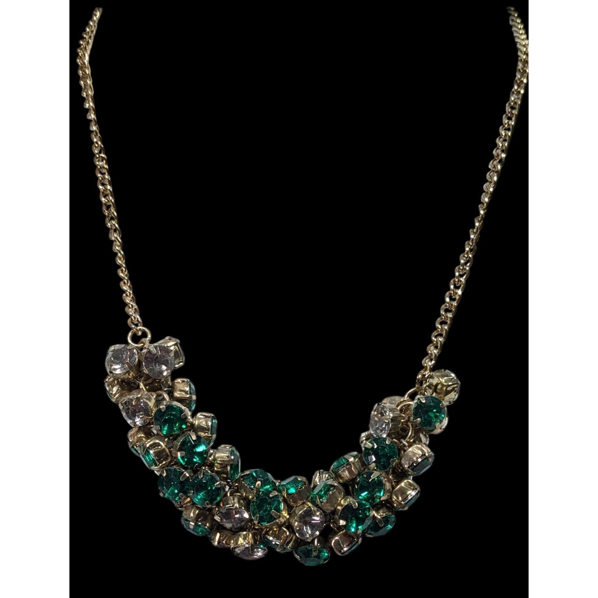 Vera Wang Simply Vera Vera Wang Gold Tone And Green Gemmed Cluster Nec Size ONE SIZE - 4 Thumbnail