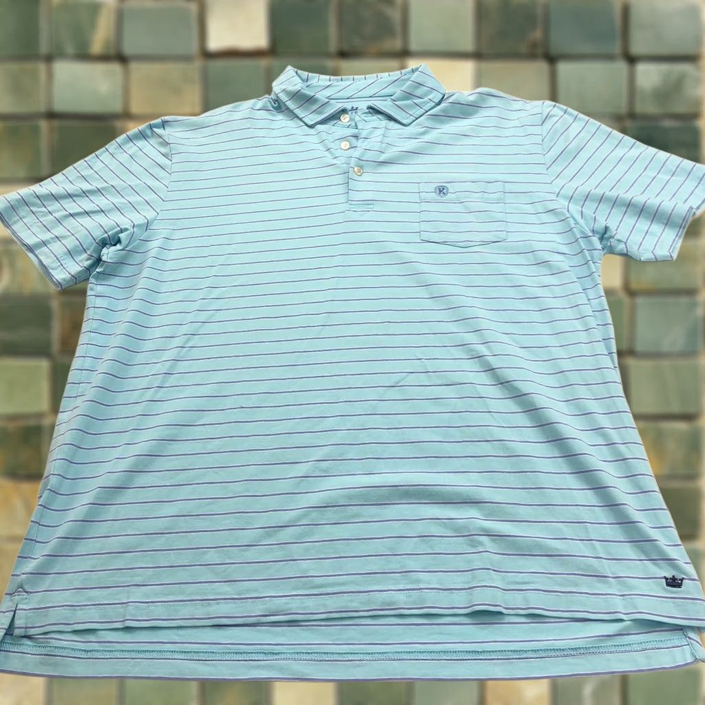 Peter Millar VINTAGE Peter Millar SEASIDE WASH Large Golf SS Stretch Button Polo Striped Shirt Size US L / EU 52-54 / 3 - 1 Thumbnail