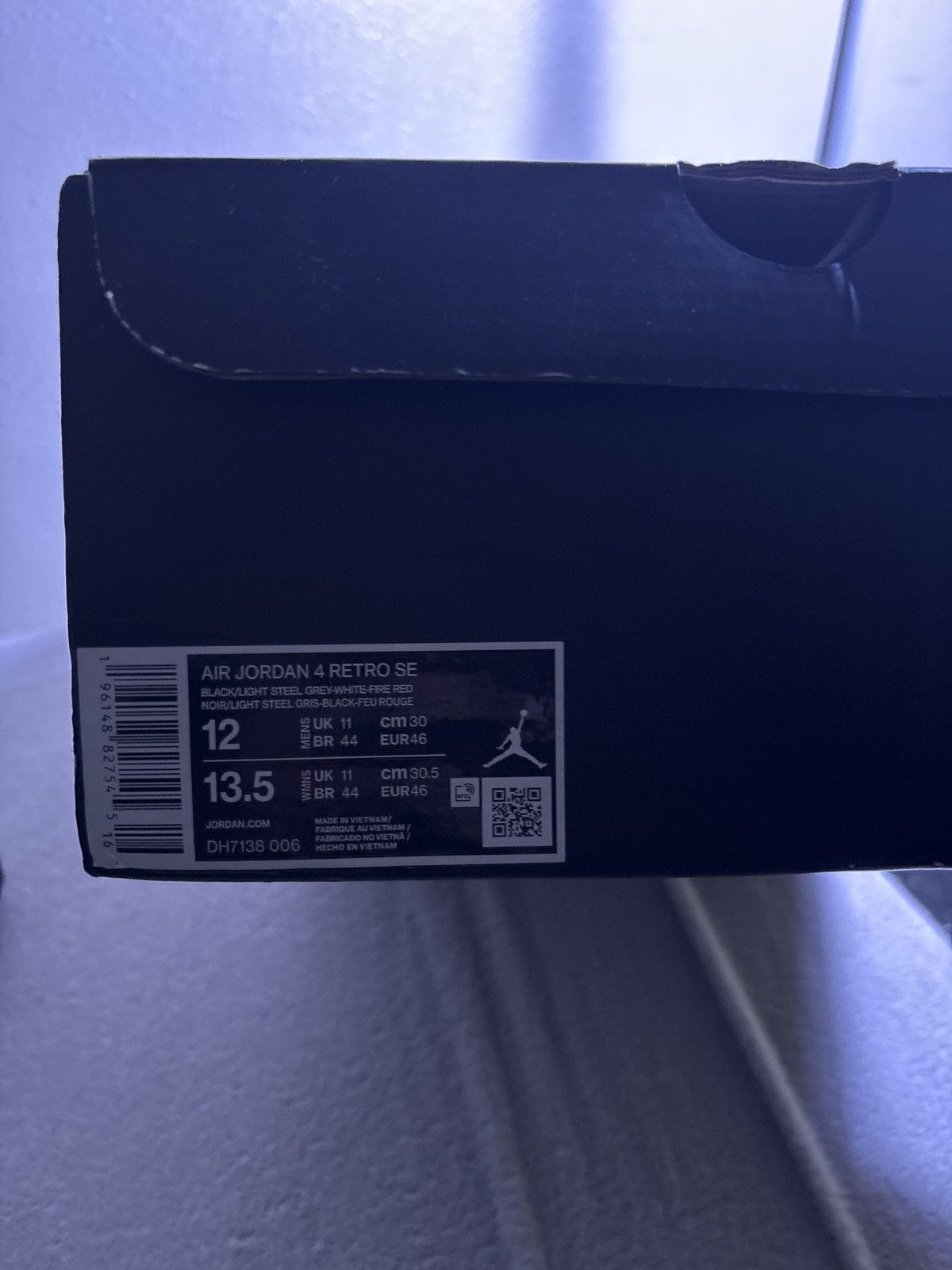 Jordan Brand × Nike Nike Air Jordan 4 Black Canvas White Grey Size US 12 / EU 45 - 7 Thumbnail