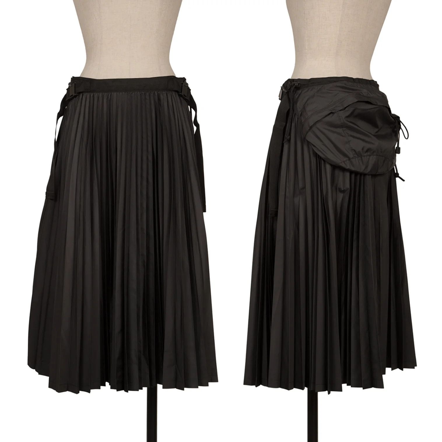 Junya Watanabe Accordion Pleats Wrap Skirt with Waist Pouch in Black Size US 30 / EU 46 - 1 Thumbnail