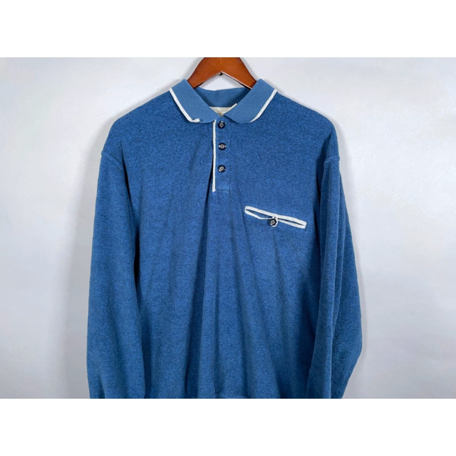 Vintage VINTAGE Falls Creek Polo Shirt Shirt Adult XL Blue 90s Retro Terry Cloth Long Sleeve Casual Mens Size US XL / EU 56 / 4 - 3 Thumbnail