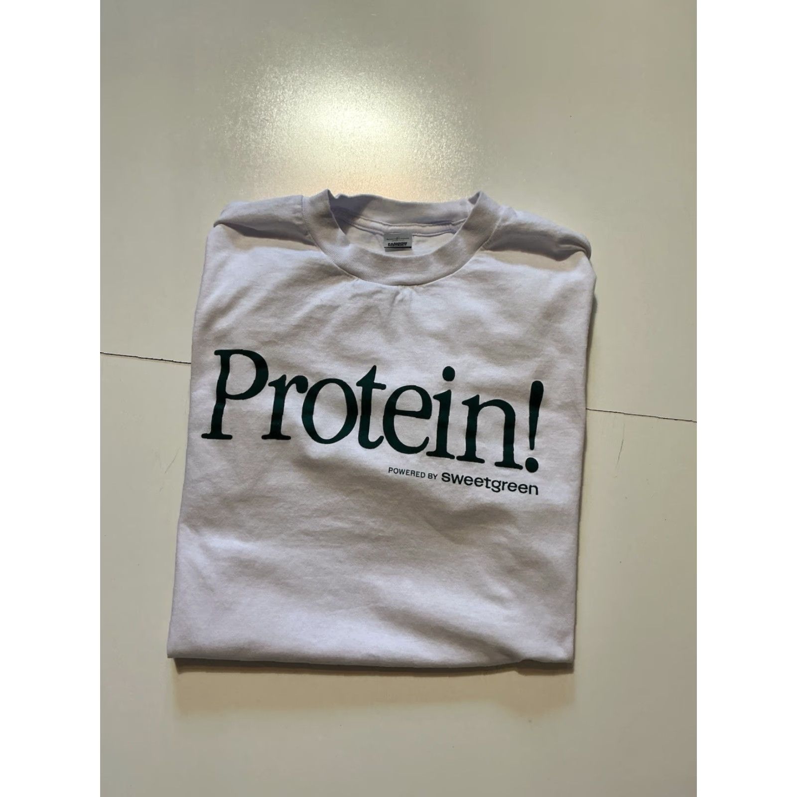 Vintage Sweetgreen Protein Powered By 6oz Heavyweight Classic Fit S/S Graphic White T-Shirt Large Mens Sky Sportswear LG Size US L / EU 52-54 / 3 - 2 Thumbnail