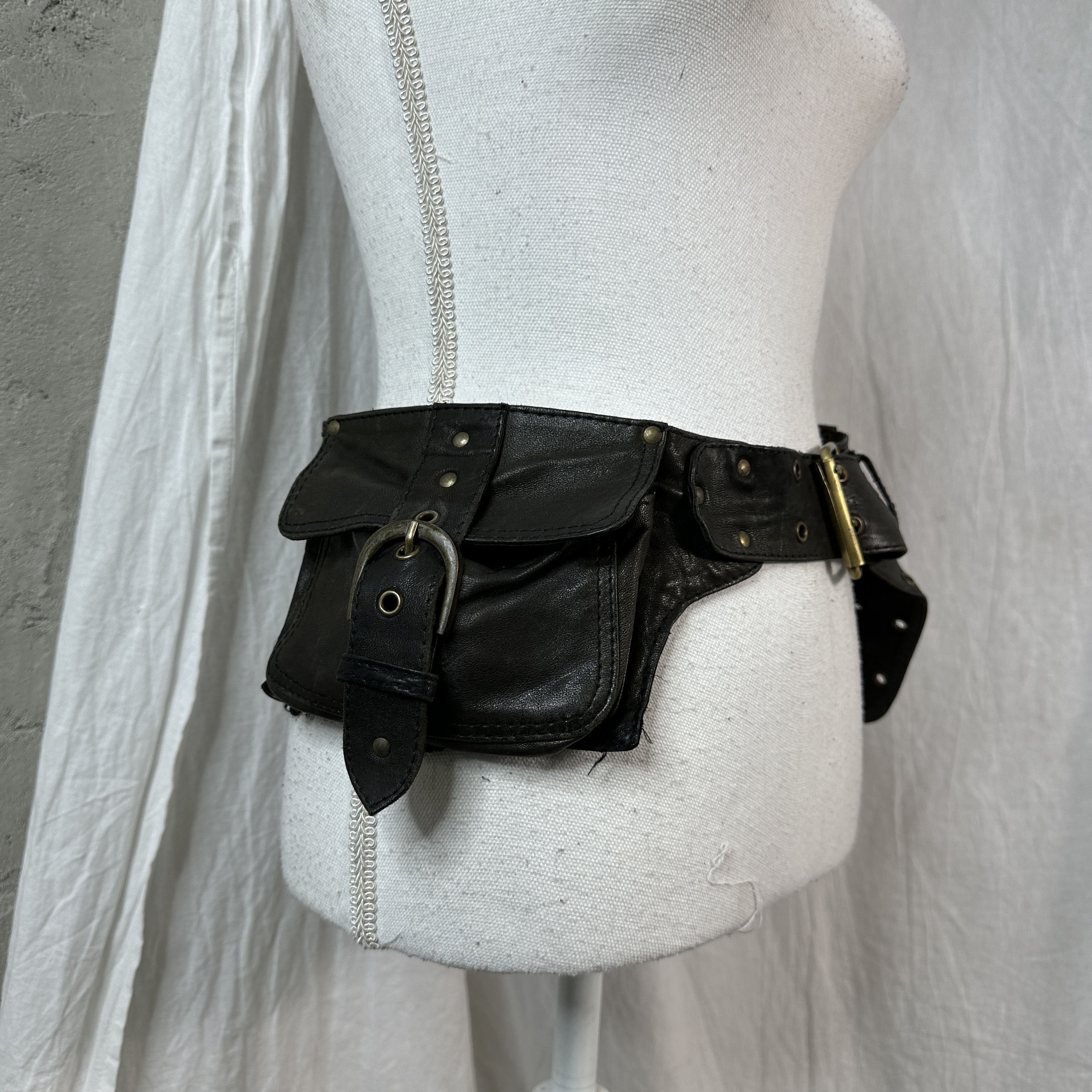 Vintage Leather Belt Size ONE SIZE - 5 Thumbnail