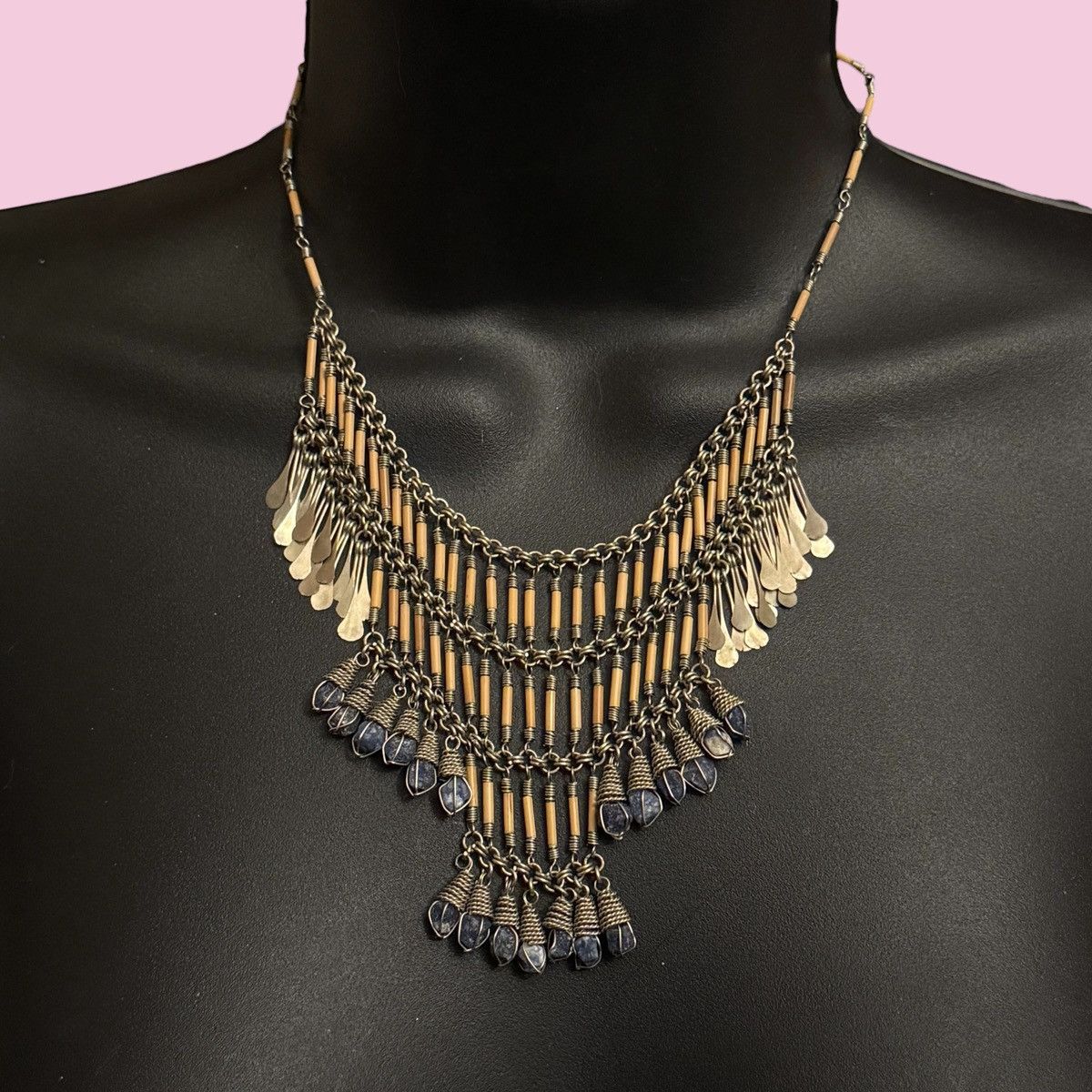 Vintage Vintage Bohemian multi tier statement bib necklace Size ONE SIZE - 1 Thumbnail
