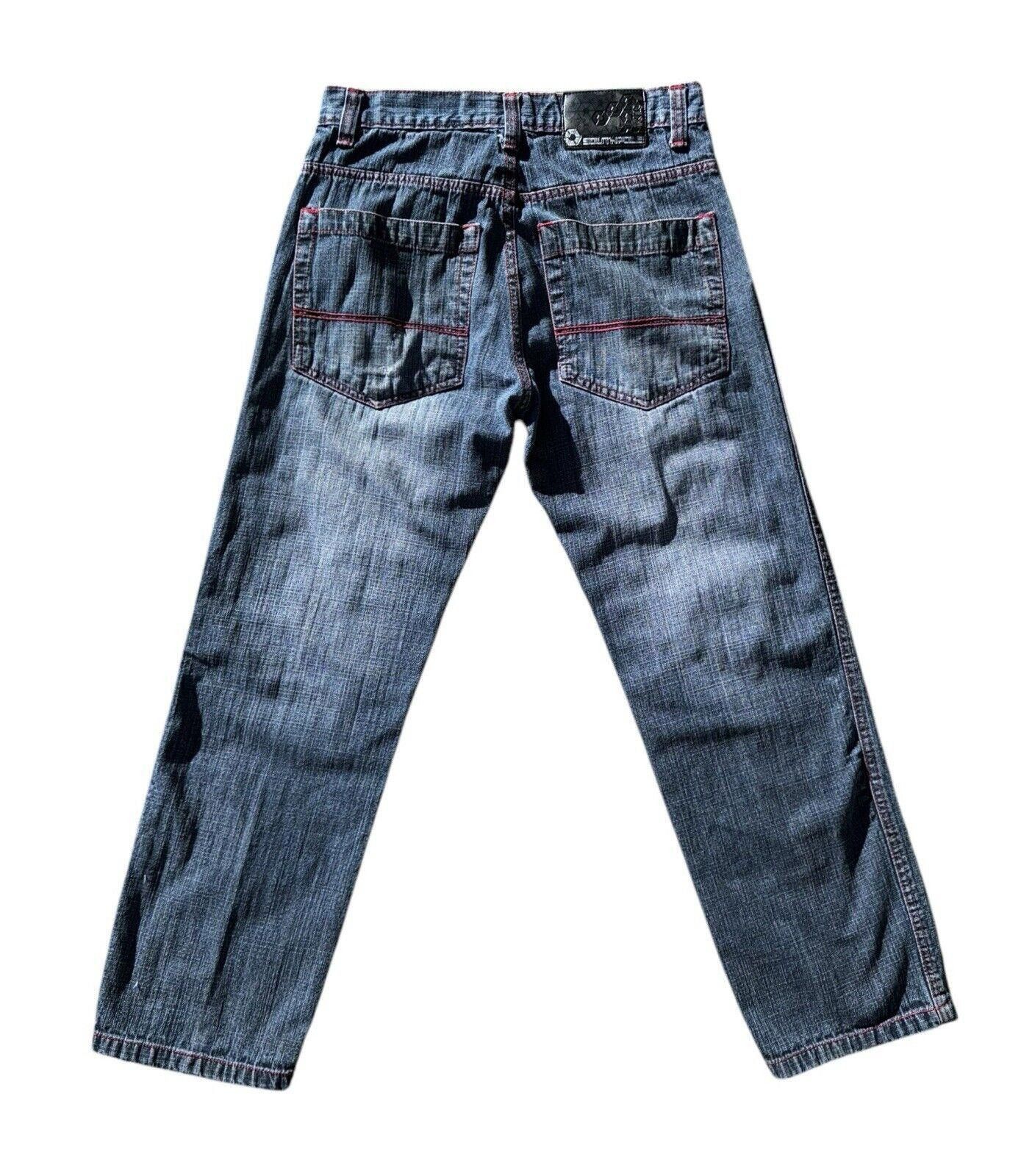 Southpole SouthPole Red Stitching Skater Y2K Baggy Grunge Jeans 32x32 Size US 32 / EU 48 - 2 Thumbnail