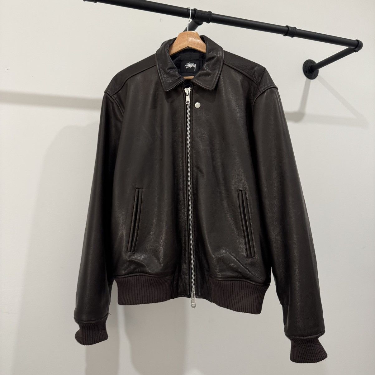 Stussy Stussy X Wales Bonner Leather Jacket 🍫 | Grailed