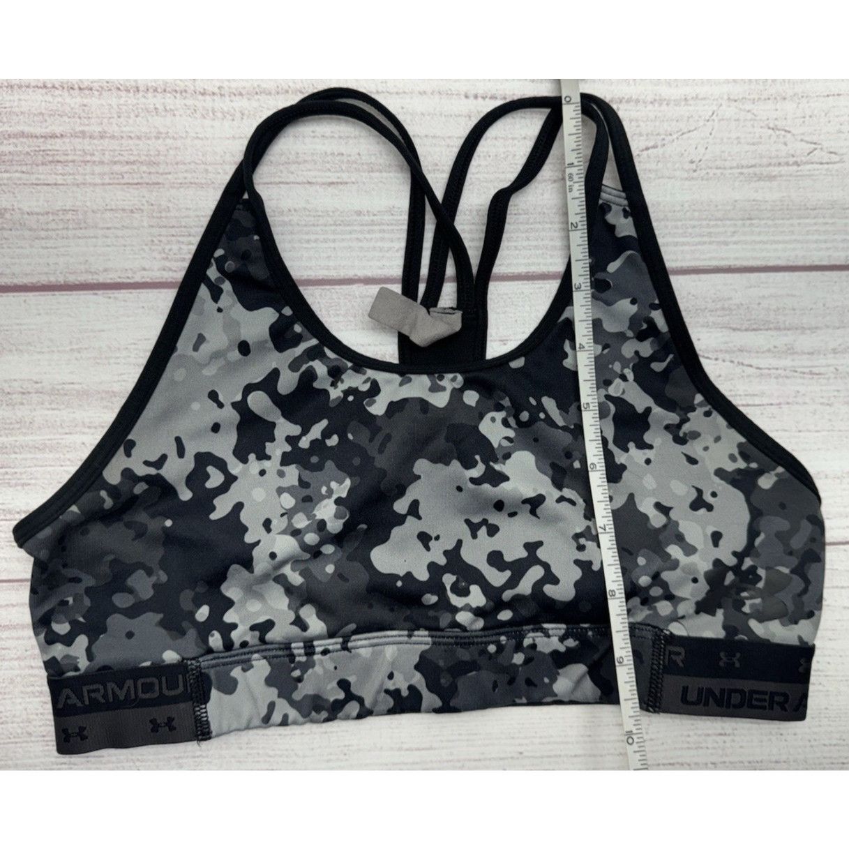 Under Armour UNDER ARMOUR Girls Youth Sports Bra Black Camo (L) Compressi Size ONE SIZE - 6 Thumbnail