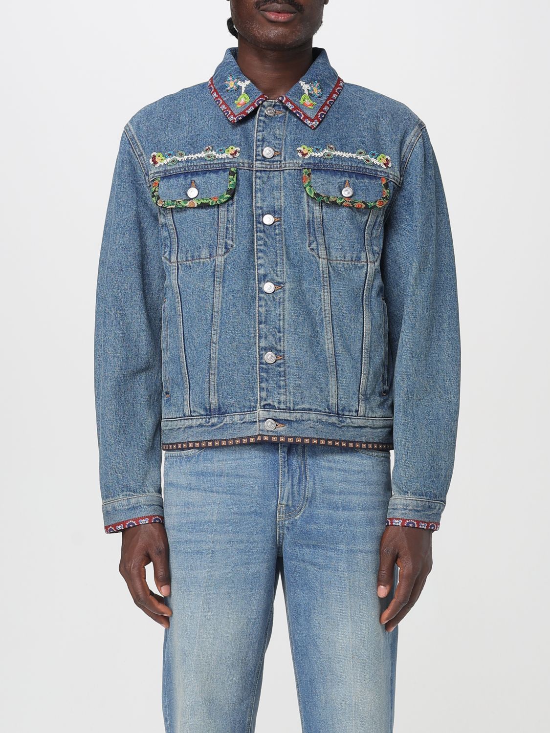 Valentino Valentino Jacket Men Gnawed Blue Size US XL / EU 56 / 4 - 1 Thumbnail