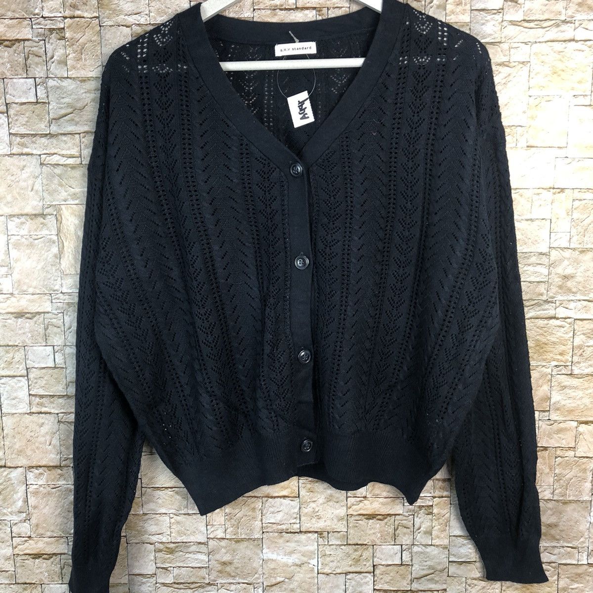 Japanese Brand A.V.V Standard Dark Blue Cardigan Knitwear #A941 Size L / US 10 / IT 46 - 3 Thumbnail