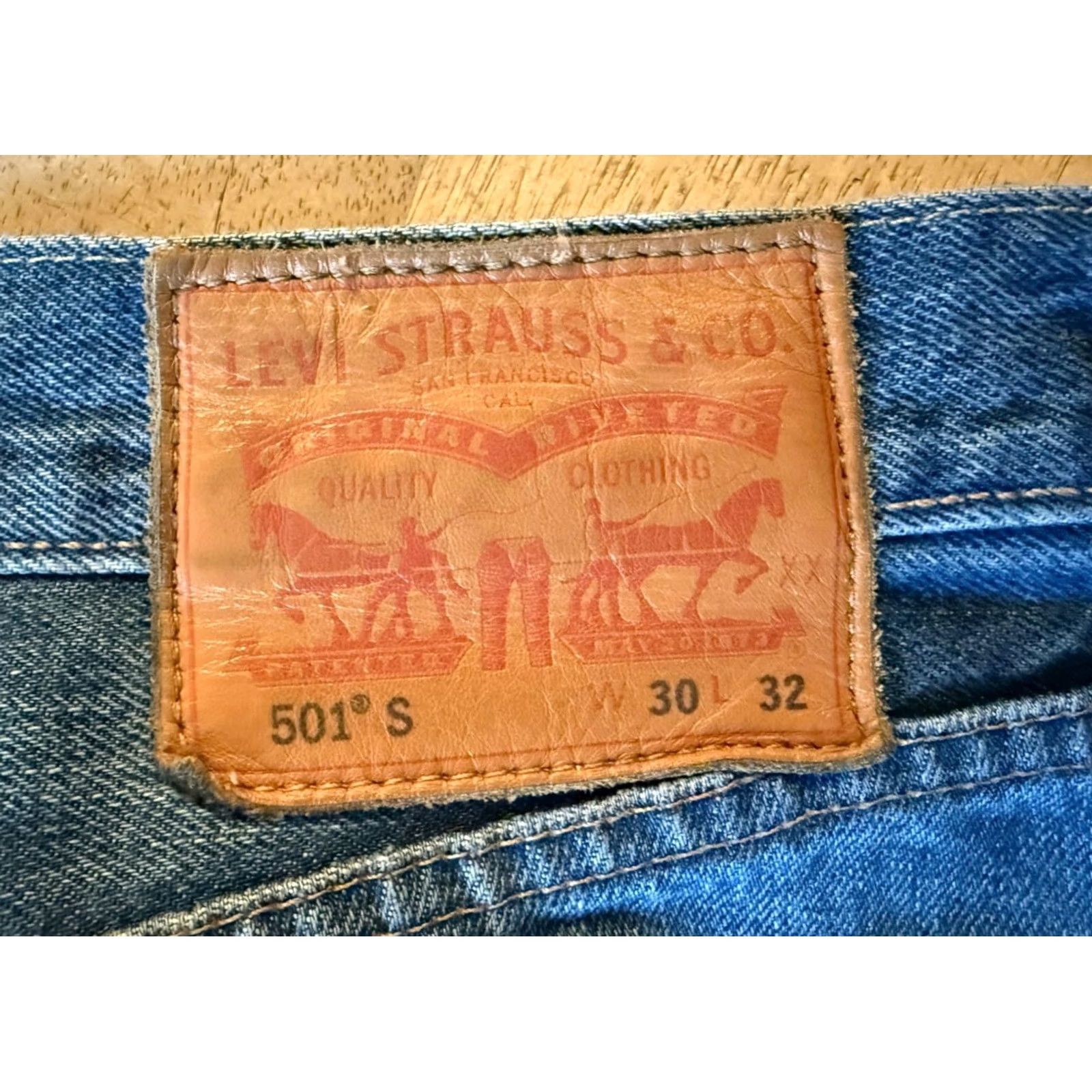 Levi's Levi's 501 S Jeans Slim Rolling Stones Knee Patches Blue 30 x 32 Mens Regular Denim 100% Cotton Vintage? Size US 30 / EU 46 - 5 Thumbnail