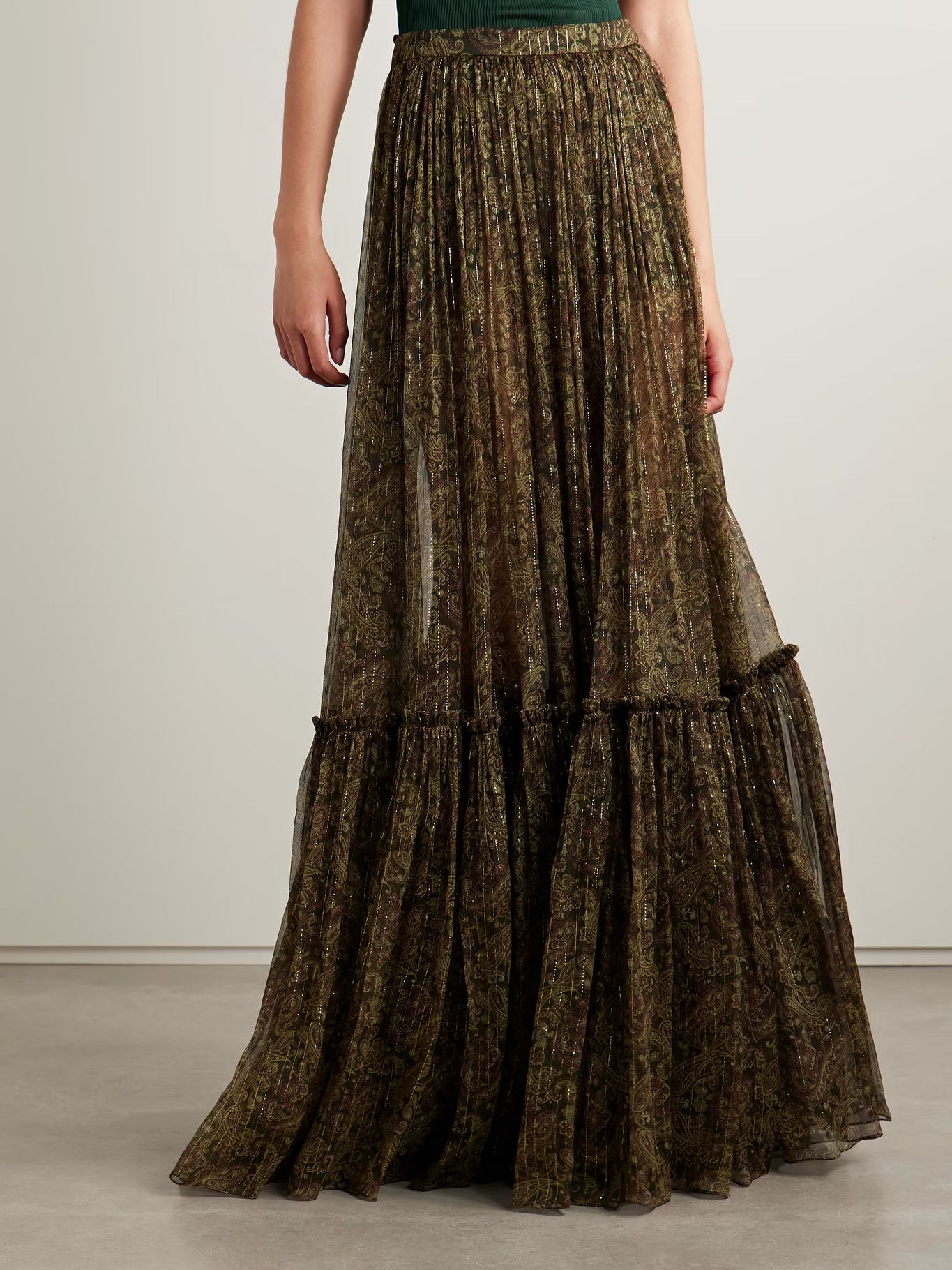 Saint Laurent Paris o1y0126 Maxi Skirt in Multicolor Size 28" / US 6 / IT 42 - 2 Thumbnail