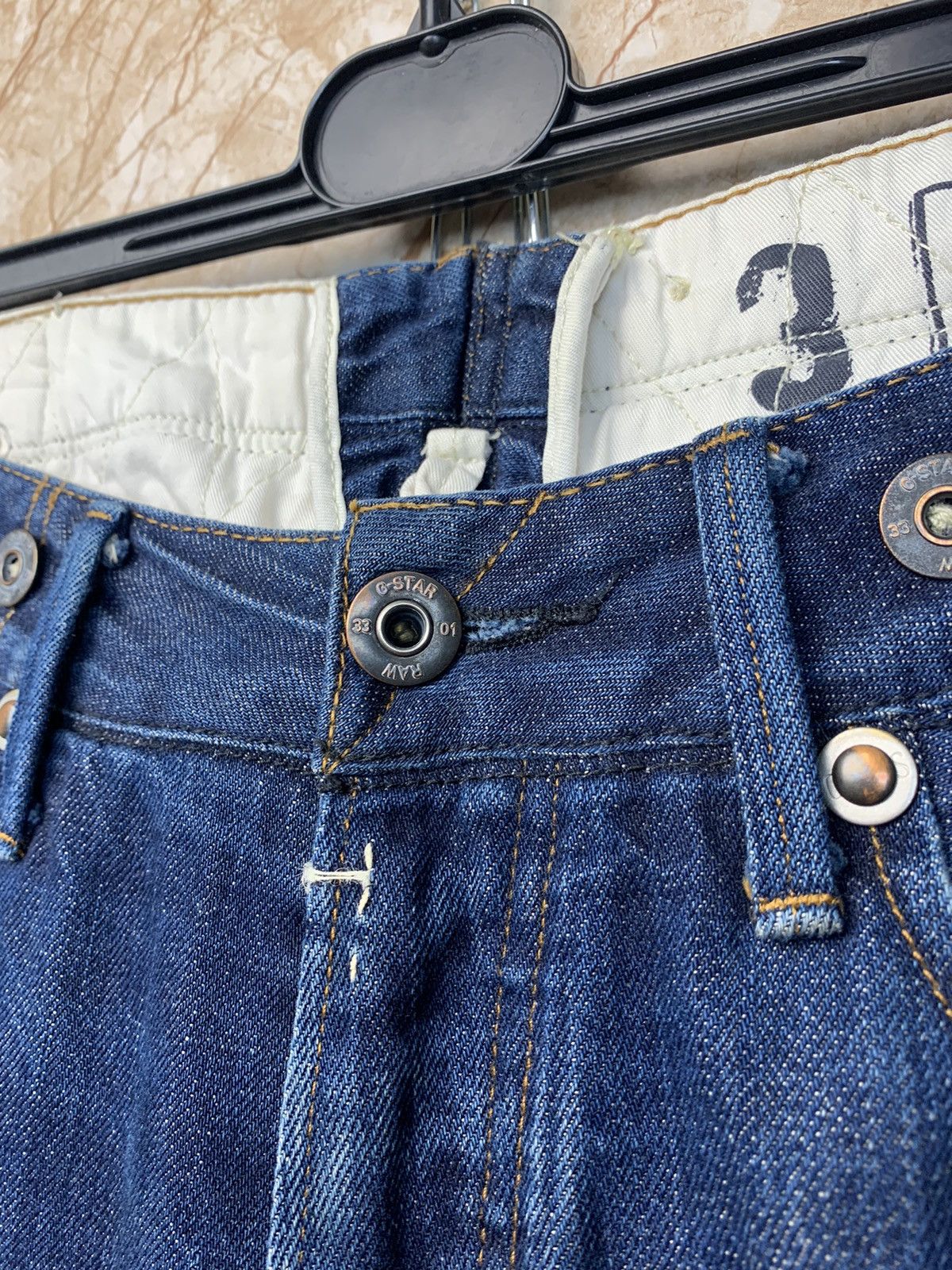 G-Star Lumber Narrow Handcrafted Buckle Back Selvedge Denim Jeans Size US 31 - 13 Thumbnail