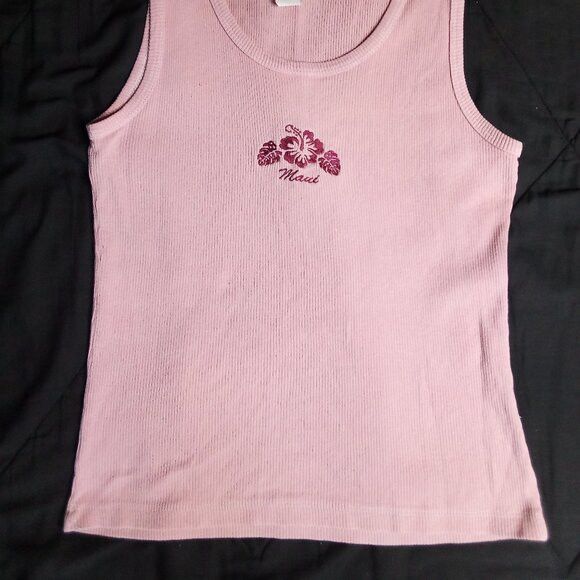 Vintage Vintage Sgt. Leisure Maui Flower Ribbed Tank Top Shirt Size M / US 6-8 / IT 42-44 - 3 Thumbnail