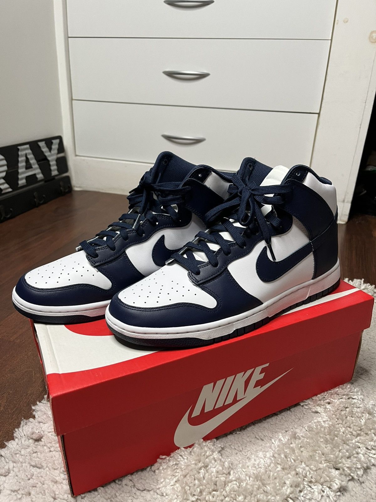Nike Nike Dunk High Midnight Navy Size US 12 / EU 45 - 1 Thumbnail