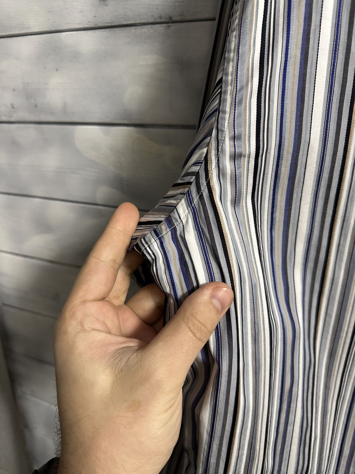 Salvatore Ferragamo Luxury Salvatore Ferragamo Shirt Button in Striped Size XL Size US XL / EU 56 / 4 - 3 Thumbnail