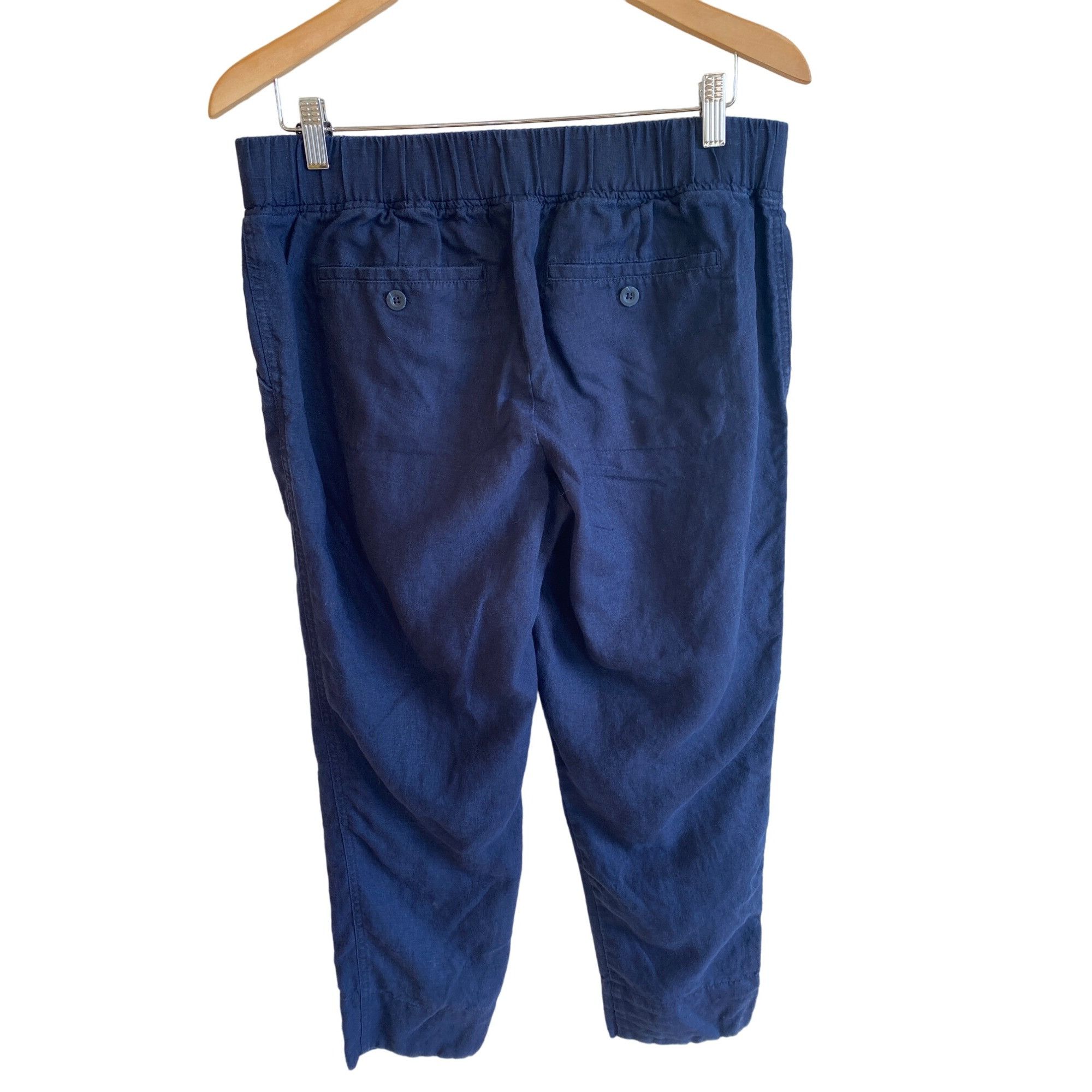 Athleta Athleta Linen Ankle Pant’s 10 Navy Blue Lightweight Pockets Size 32" / US 10 / IT 46 - 3 Thumbnail