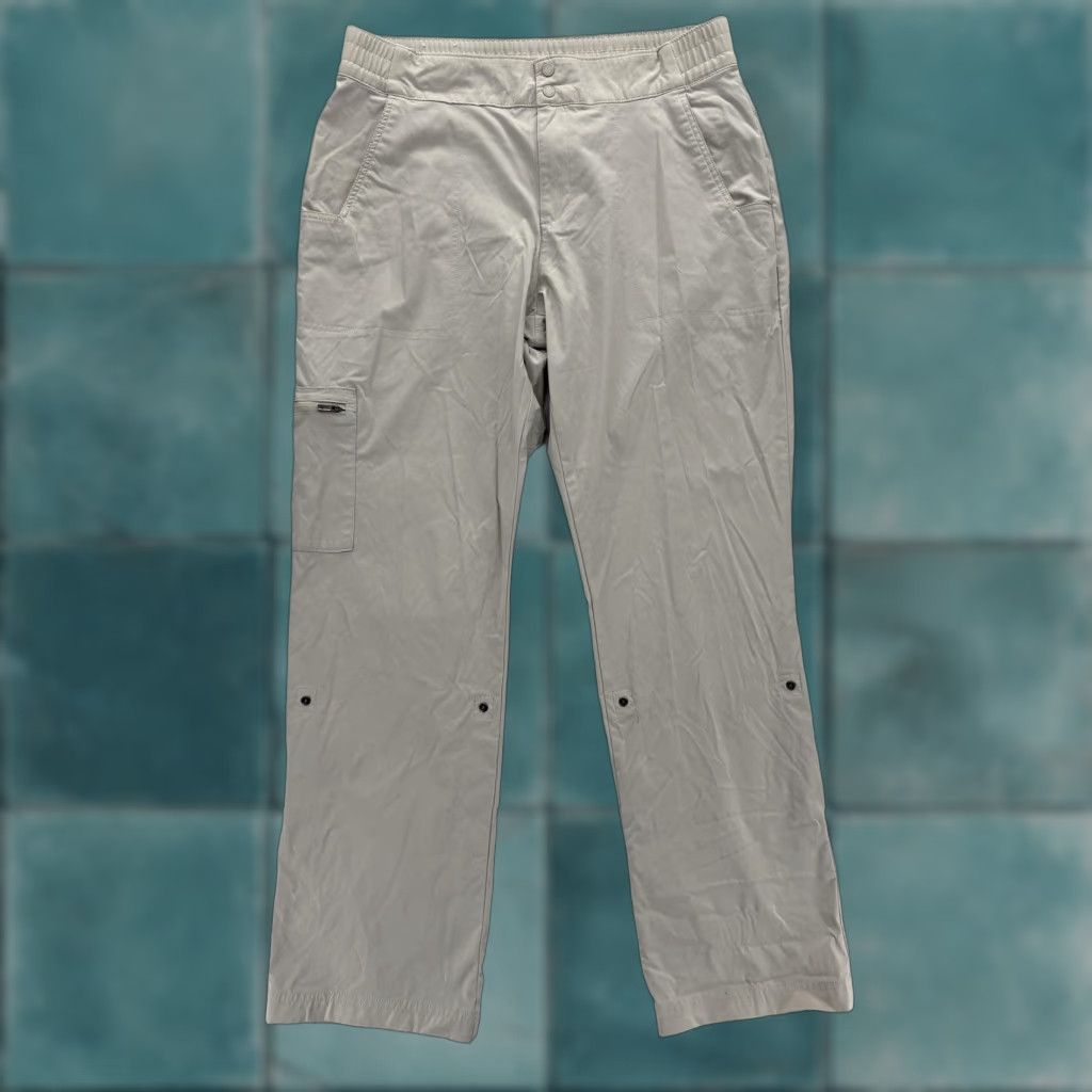 Vintage Womens Columbia Hiking Pants 14 Beige Nylon Stretch Cargo Roll Up Outdoor Travel Size 36" / US 14 / IT 50 - 1 Thumbnail