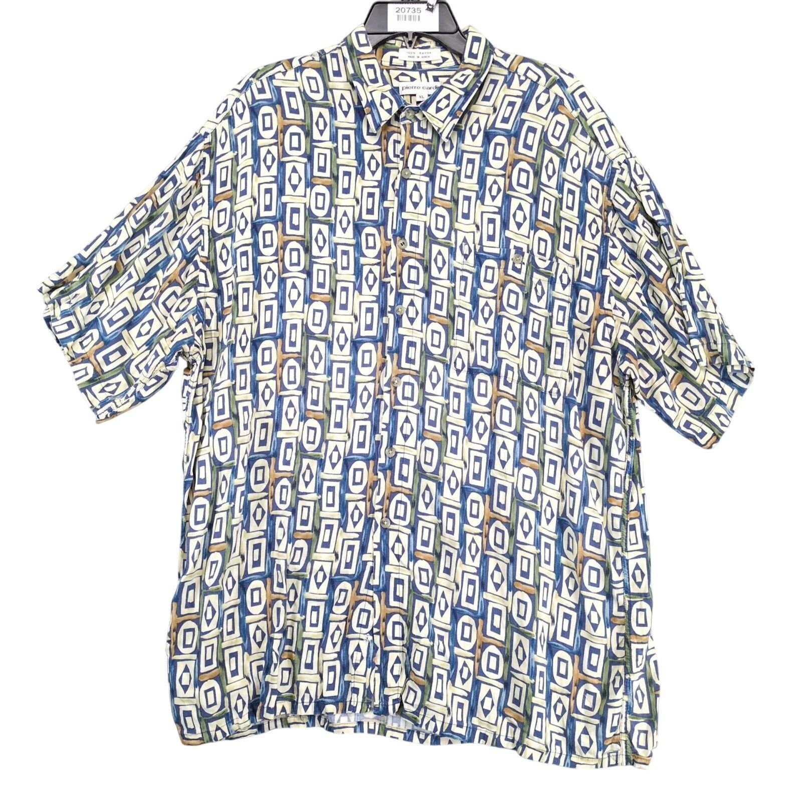 Pierre Cardin Vtg Pierre Cardin Tribal Geometric Shirt Men's XL Button Up Size US XL / EU 56 / 4 - 1 Thumbnail