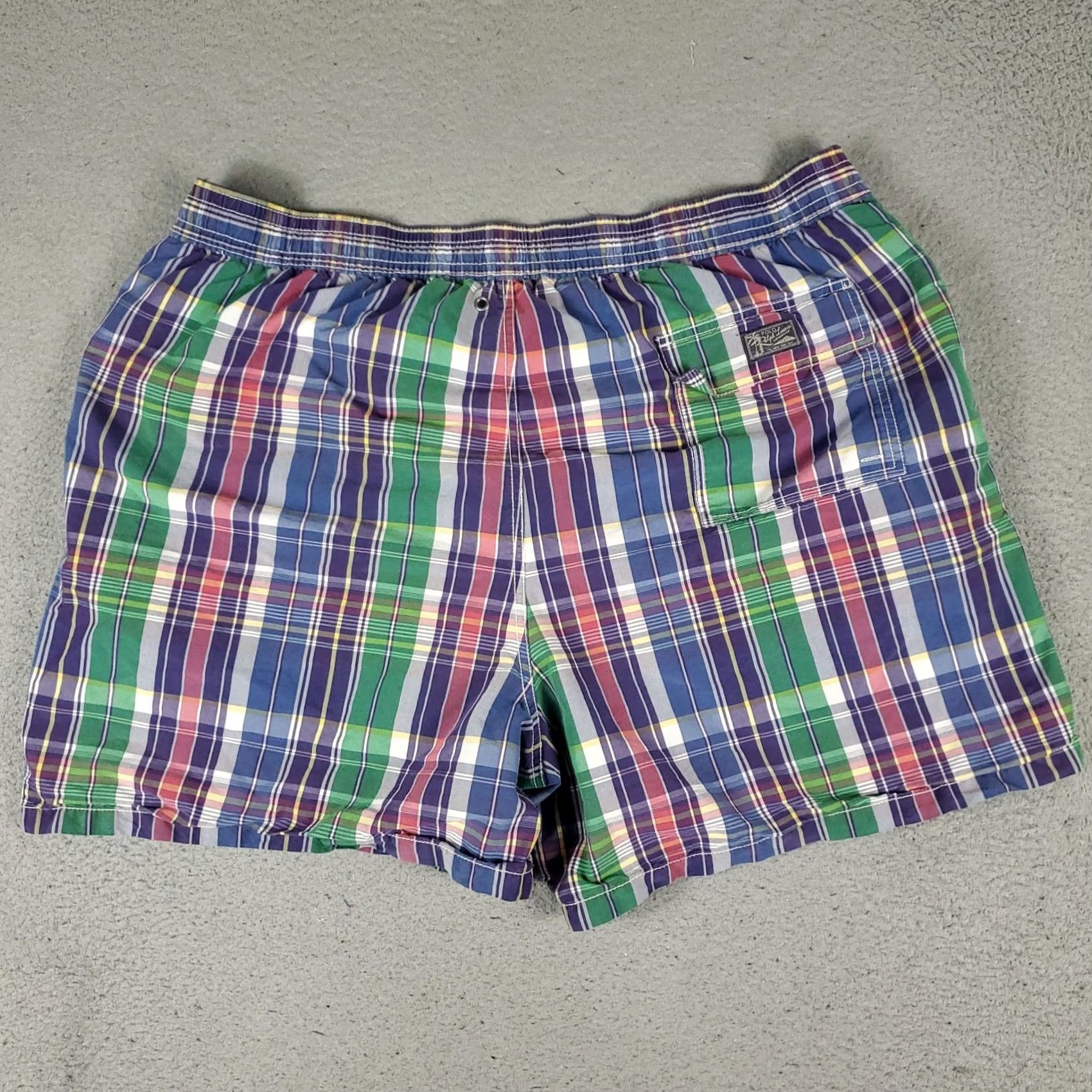 Polo Ralph Lauren Ralph Lauren Mens 3XB Blue Plaid Pony Lace Tie Board Shorts Swim Trunks Size US 39 - 7 Thumbnail