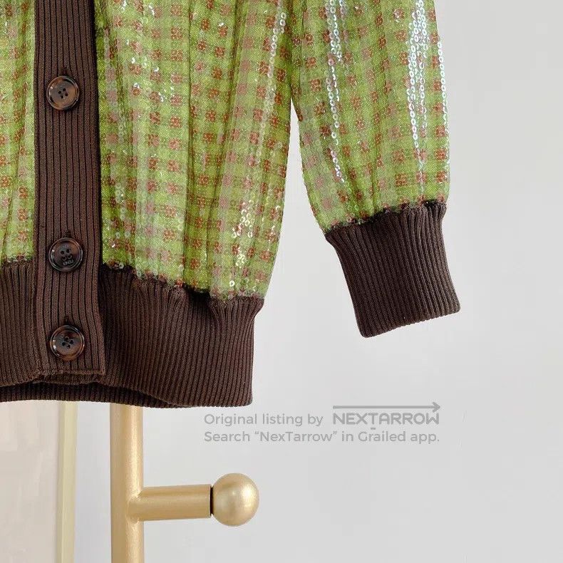 Fendi Fendi Green Sequin Knit Cardigan Size XXS / US 00 / IT 34 - 5 Thumbnail